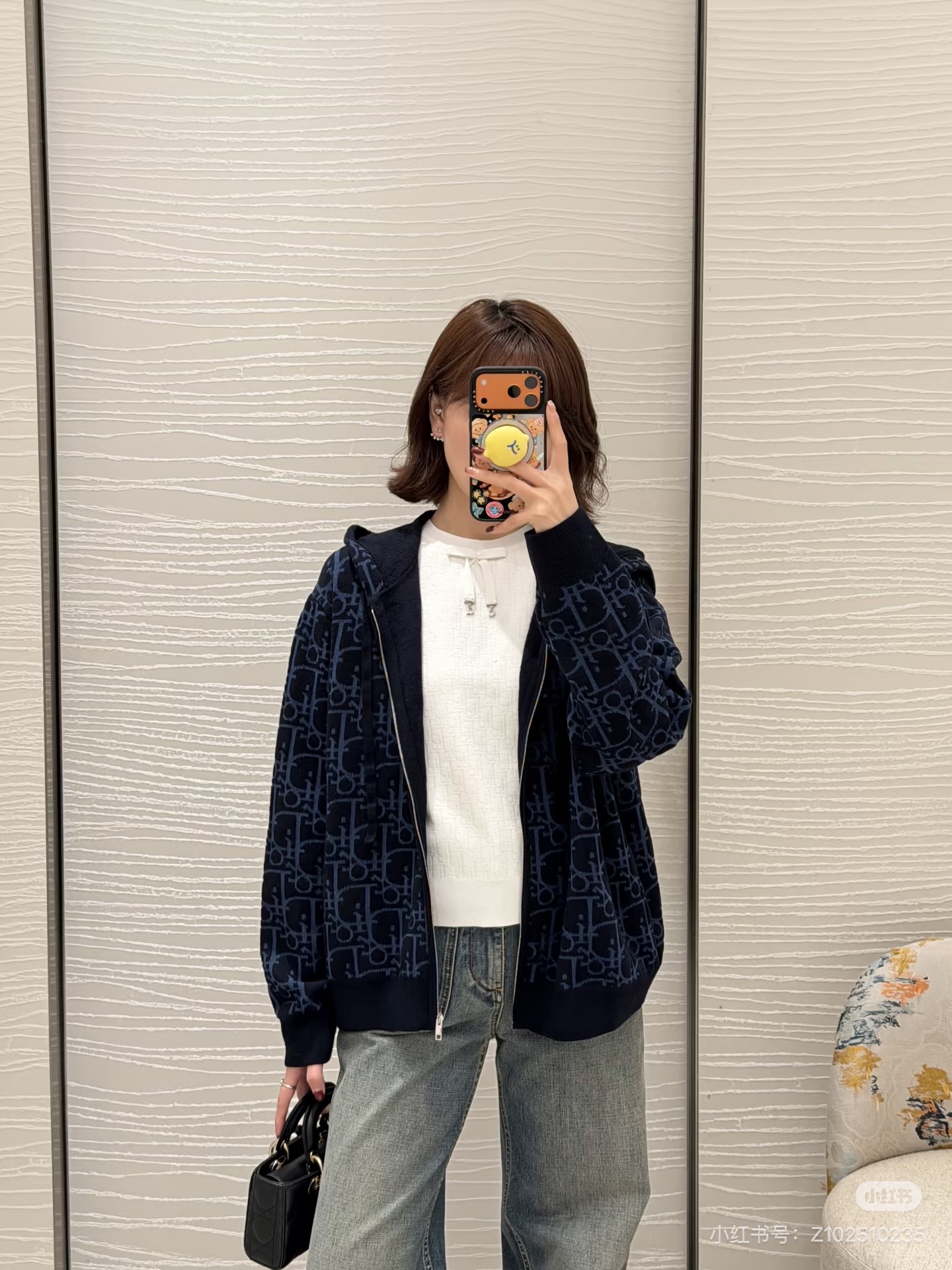 Dio*/Dior 26SS Oblique all-over jacquard knitted zipper hooded jacket The original version was purchased for RMB 26,037 and developed - Image 13