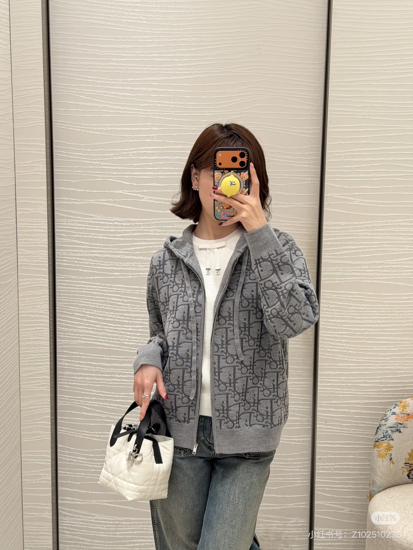 Dio*/Dior 26SS Oblique all-over jacquard knitted zipper hooded jacket The original version was purchased for RMB 26,037 and developed - Image 17