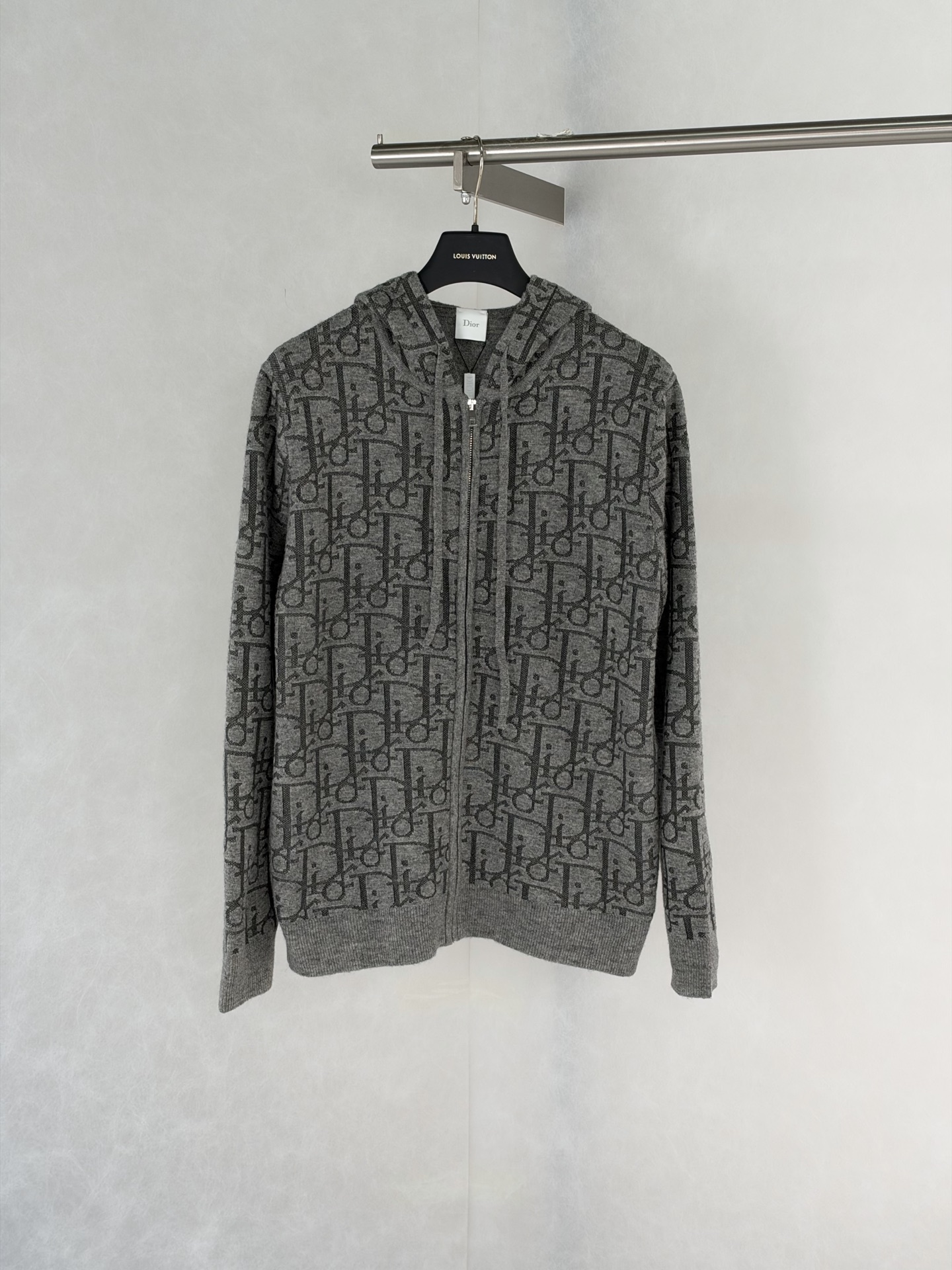 Dio*/Dior 26SS Oblique all-over jacquard knitted zipper hooded jacket The original version was purchased for RMB 26,037 and developed