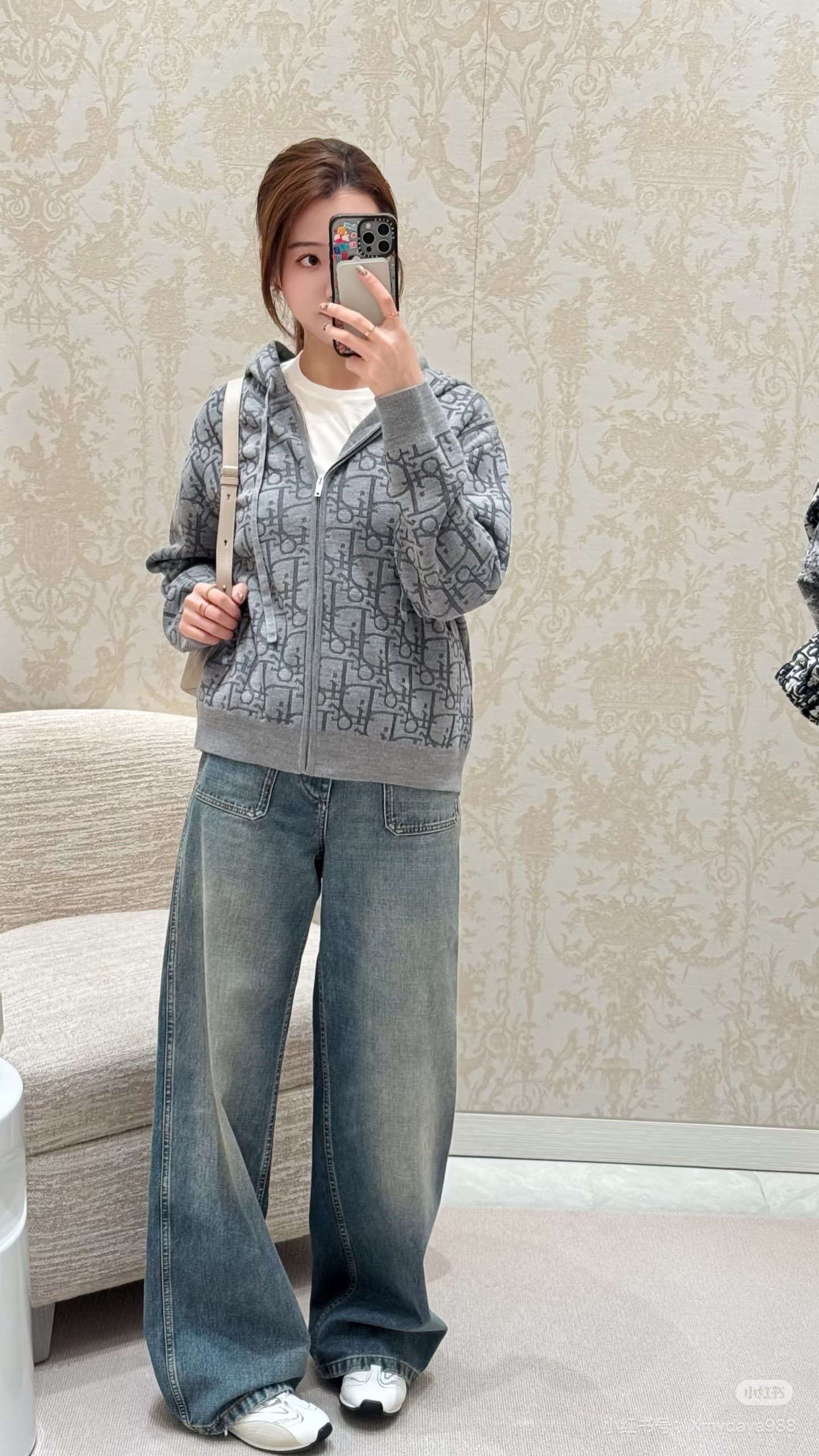 Dio*/Dior 26SS Oblique all-over jacquard knitted zipper hooded jacket The original version was purchased for RMB 26,037 and developed - Image 16