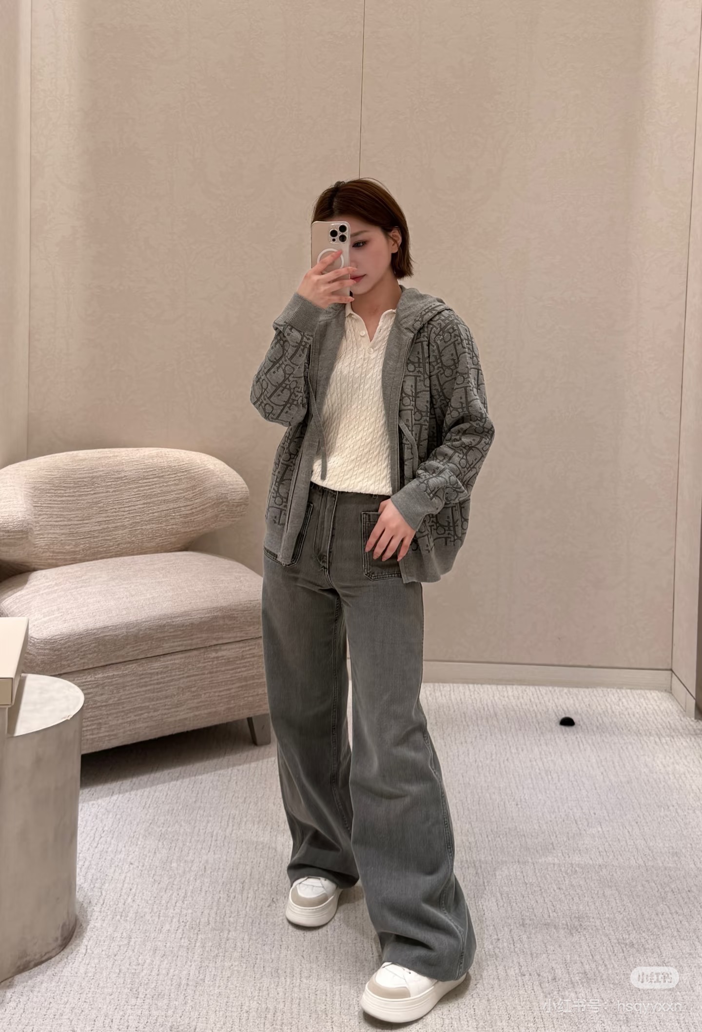 Dio*/Dior 26SS Oblique all-over jacquard knitted zipper hooded jacket The original version was purchased for RMB 26,037 and developed - Image 17