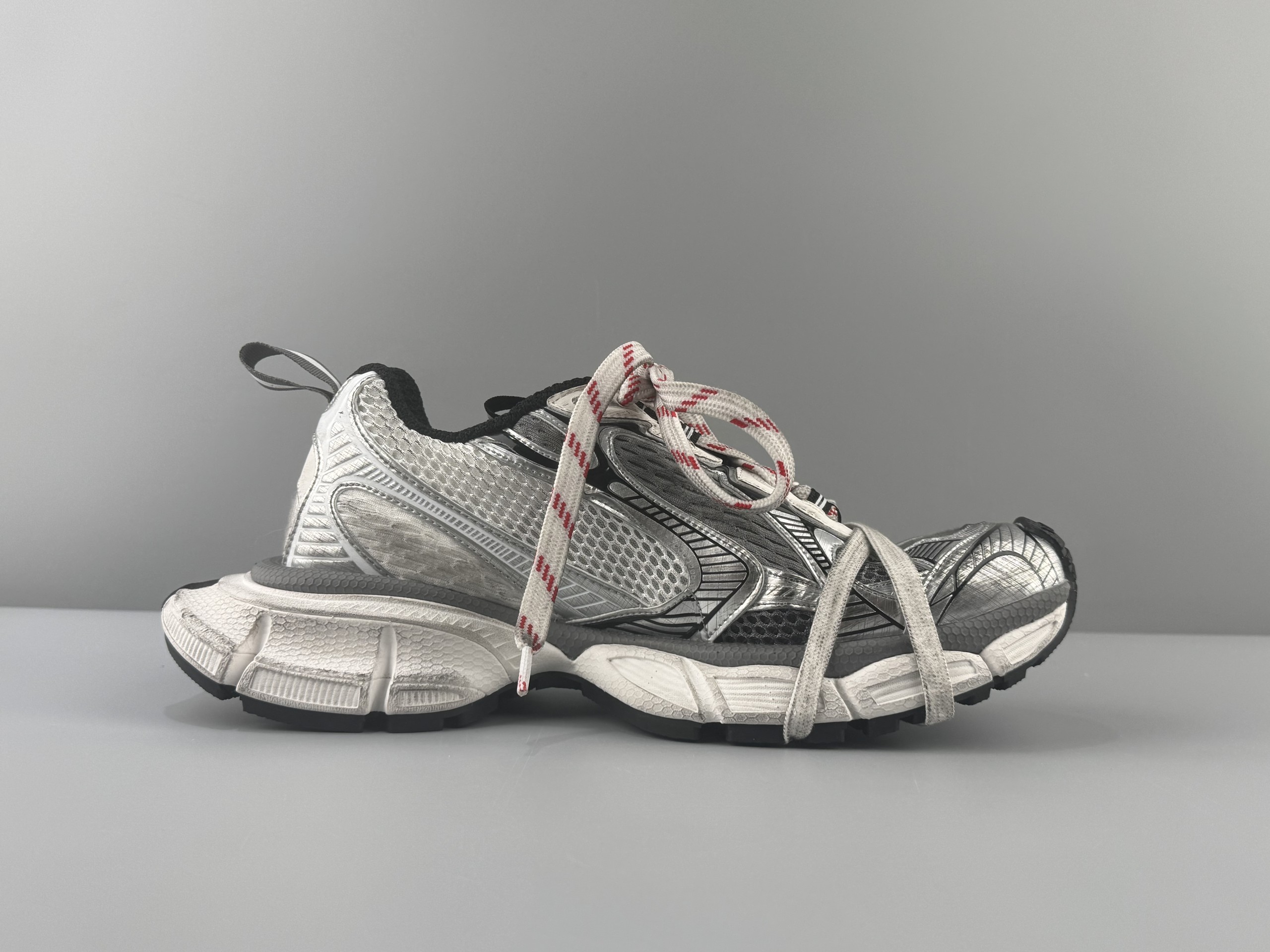 One of the best on the market) Balenciaga 3XL Split Logo 2026 Hot Color White and Gray Spliced Graffiti Sneaker XXXL Balenciaga lace-up dad shoes original last production Mesh and microfiber are all purchased from original materials - Image 3