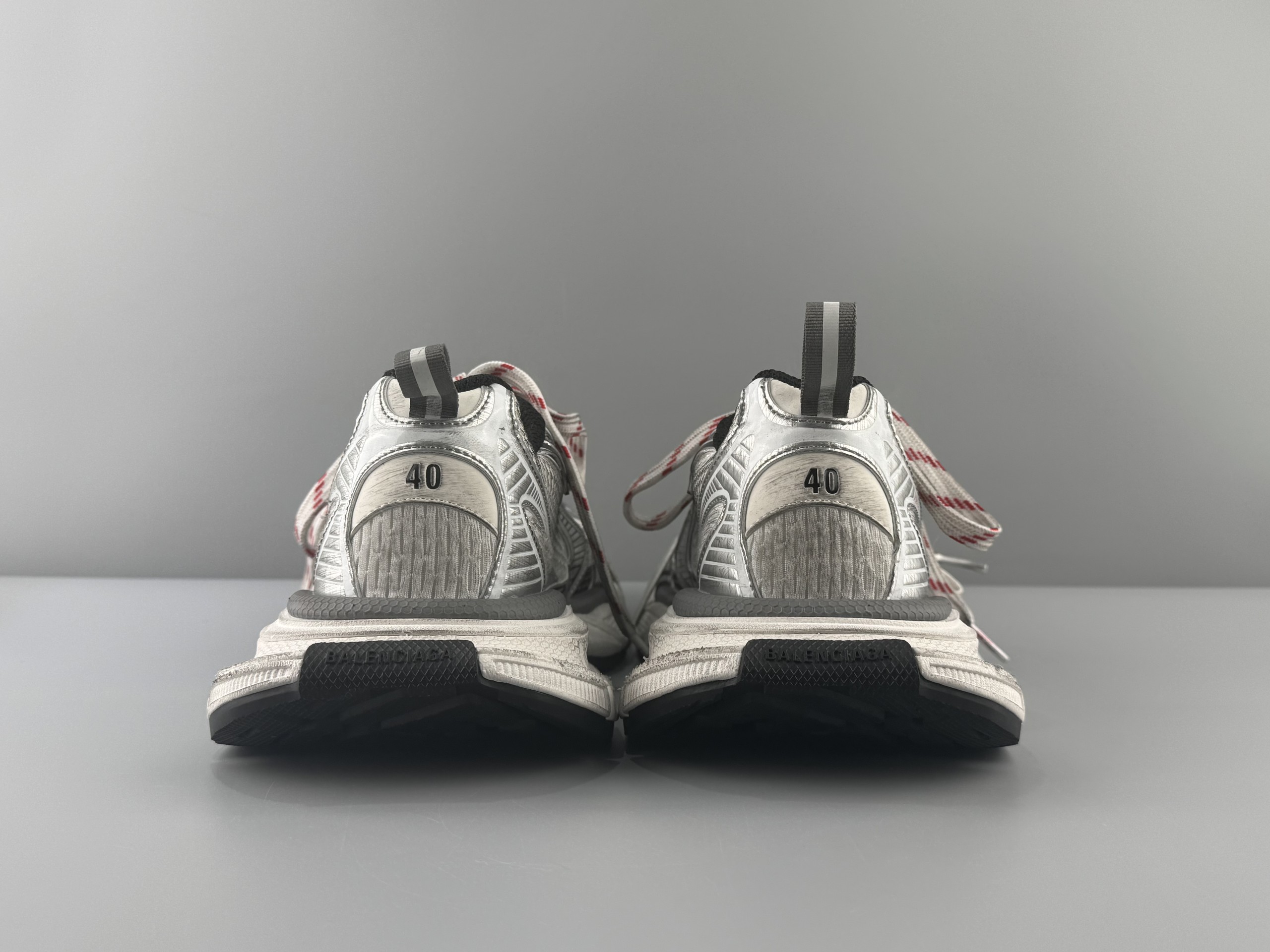 One of the best on the market) Balenciaga 3XL Split Logo 2026 Hot Color White and Gray Spliced Graffiti Sneaker XXXL Balenciaga lace-up dad shoes original last production Mesh and microfiber are all purchased from original materials - Image 7