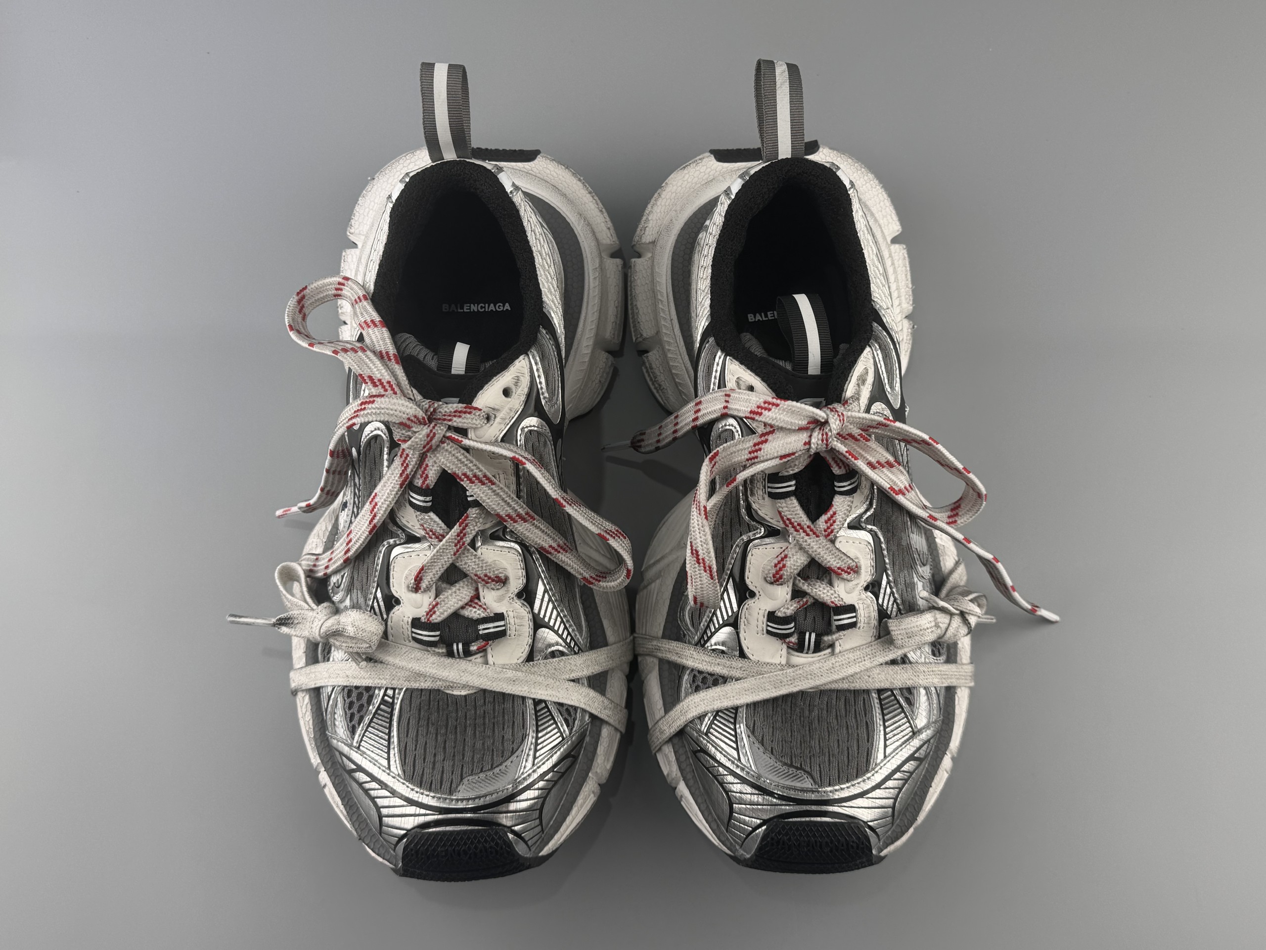 One of the best on the market) Balenciaga 3XL Split Logo 2026 Hot Color White and Gray Spliced Graffiti Sneaker XXXL Balenciaga lace-up dad shoes original last production Mesh and microfiber are all purchased from original materials - Image 8