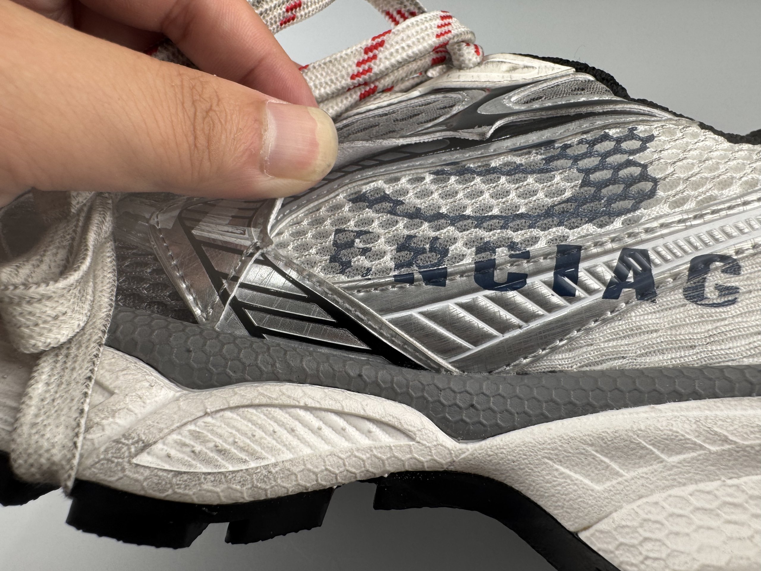 One of the best on the market) Balenciaga 3XL Split Logo 2026 Hot Color White and Gray Spliced Graffiti Sneaker XXXL Balenciaga lace-up dad shoes original last production Mesh and microfiber are all purchased from original materials - Image 27
