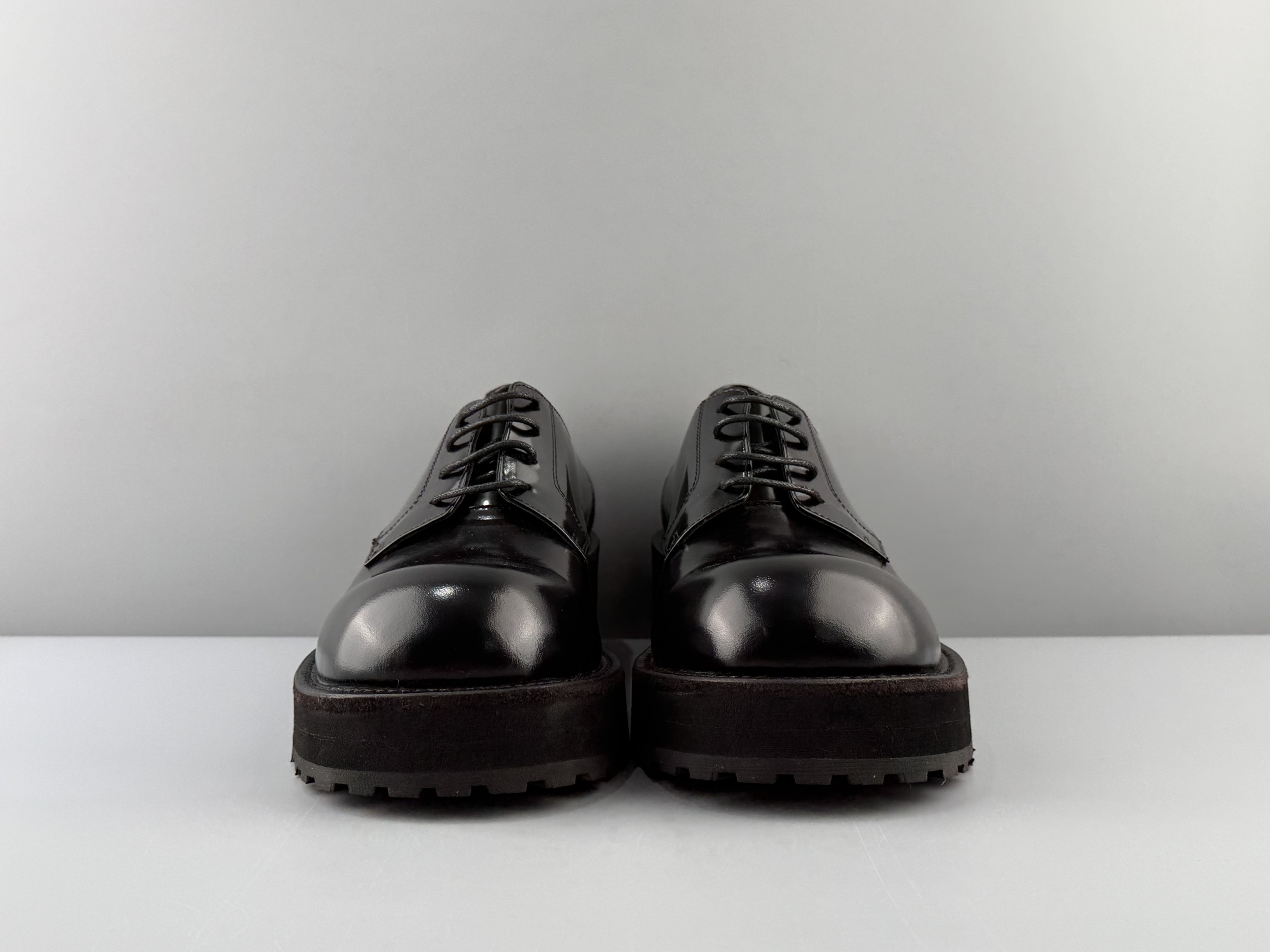 Balenciaga Venom pour cow leather round toe lace-up Derby shoes casual leather shoes men's black Size: 39 40 41 42 43 44 45 46 - Image 7