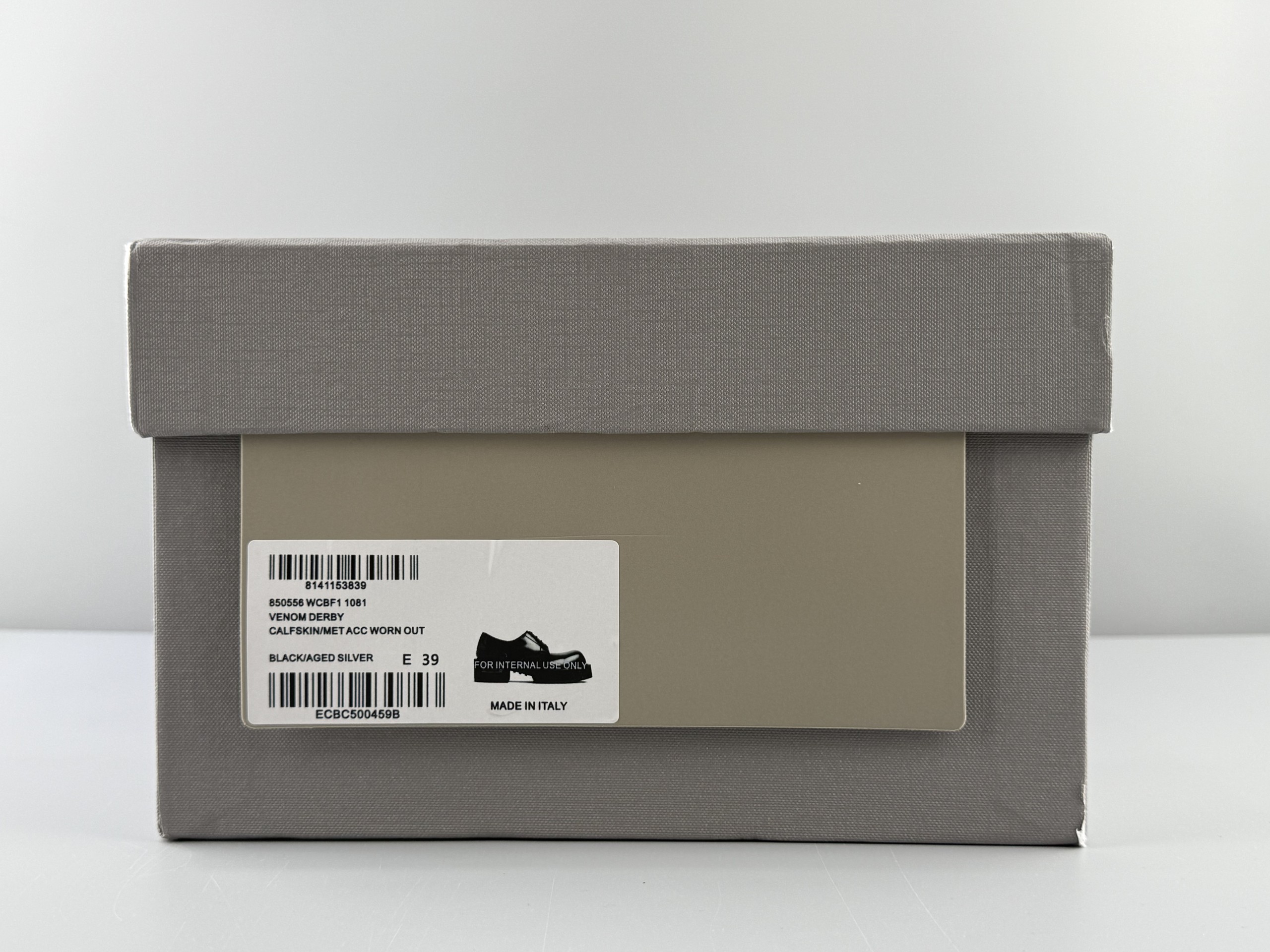 Balenciaga Venom pour cow leather round toe lace-up Derby shoes casual leather shoes men's black Size: 39 40 41 42 43 44 45 46 - Image 9
