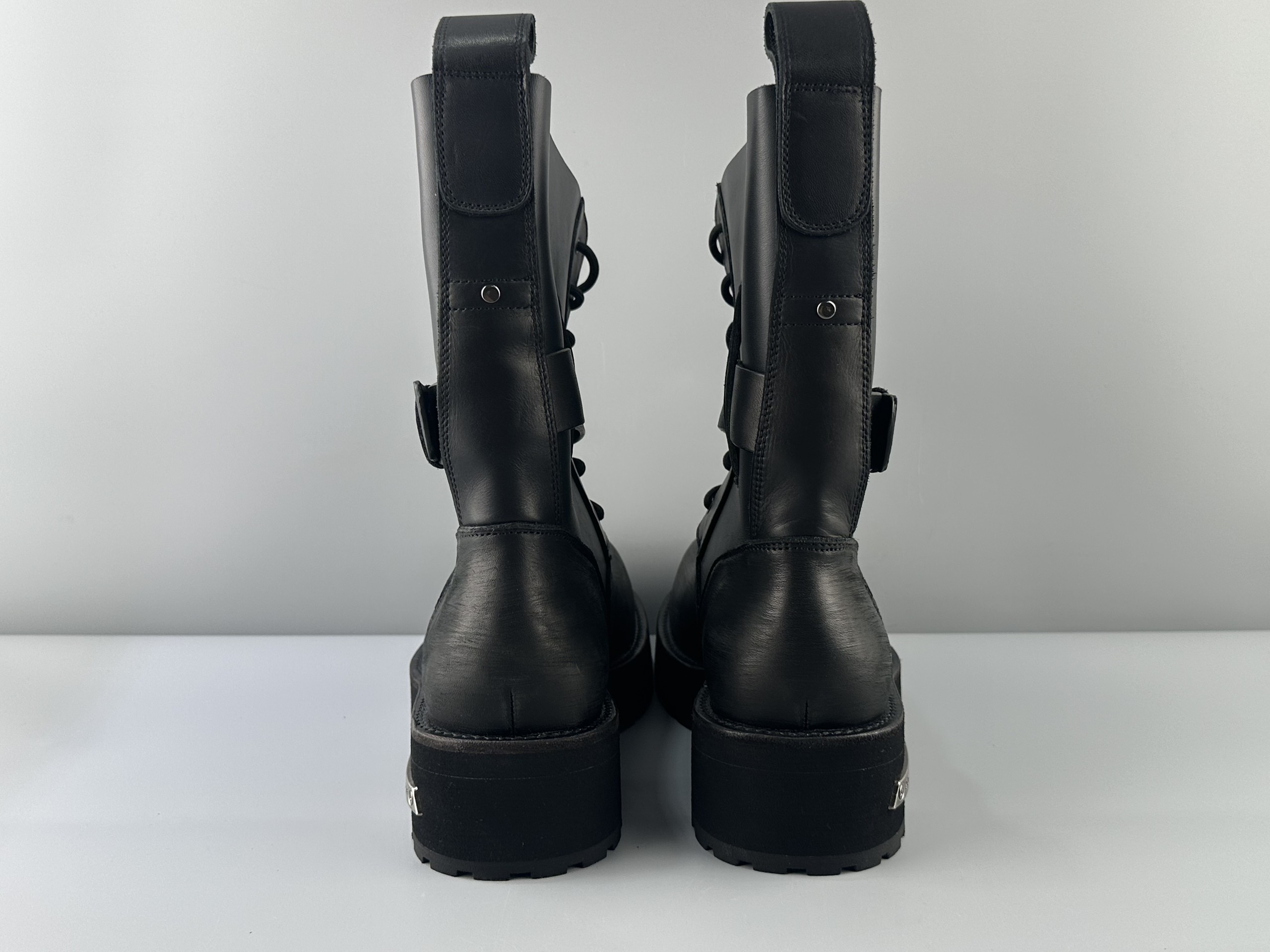 Balenciaga Venom calfskin round toe buckle high boots venom boots Size: 39 40 41 42 43 44 45 - Image 6