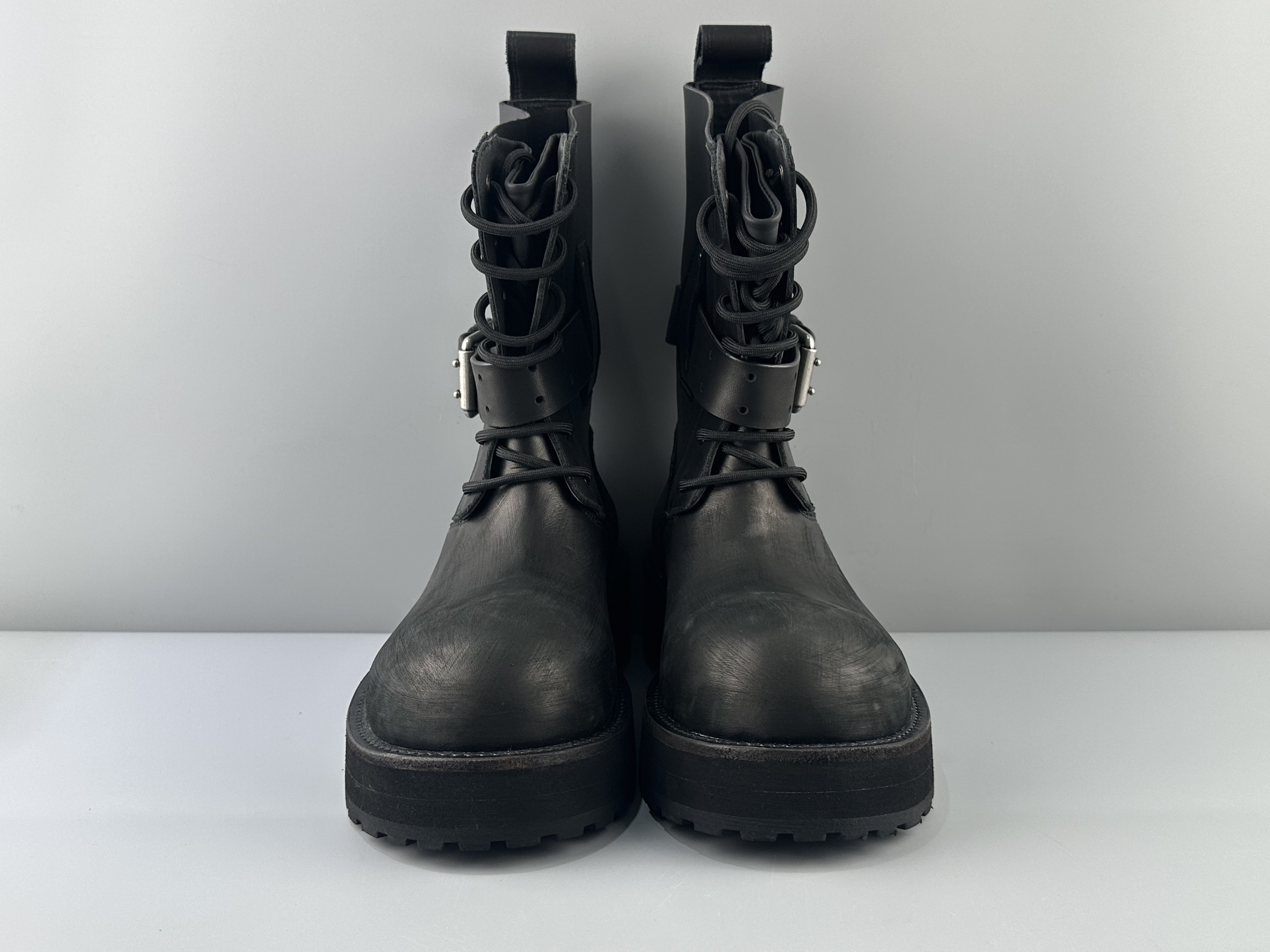 Balenciaga Venom calfskin round toe buckle high boots venom boots Size: 39 40 41 42 43 44 45 - Image 7