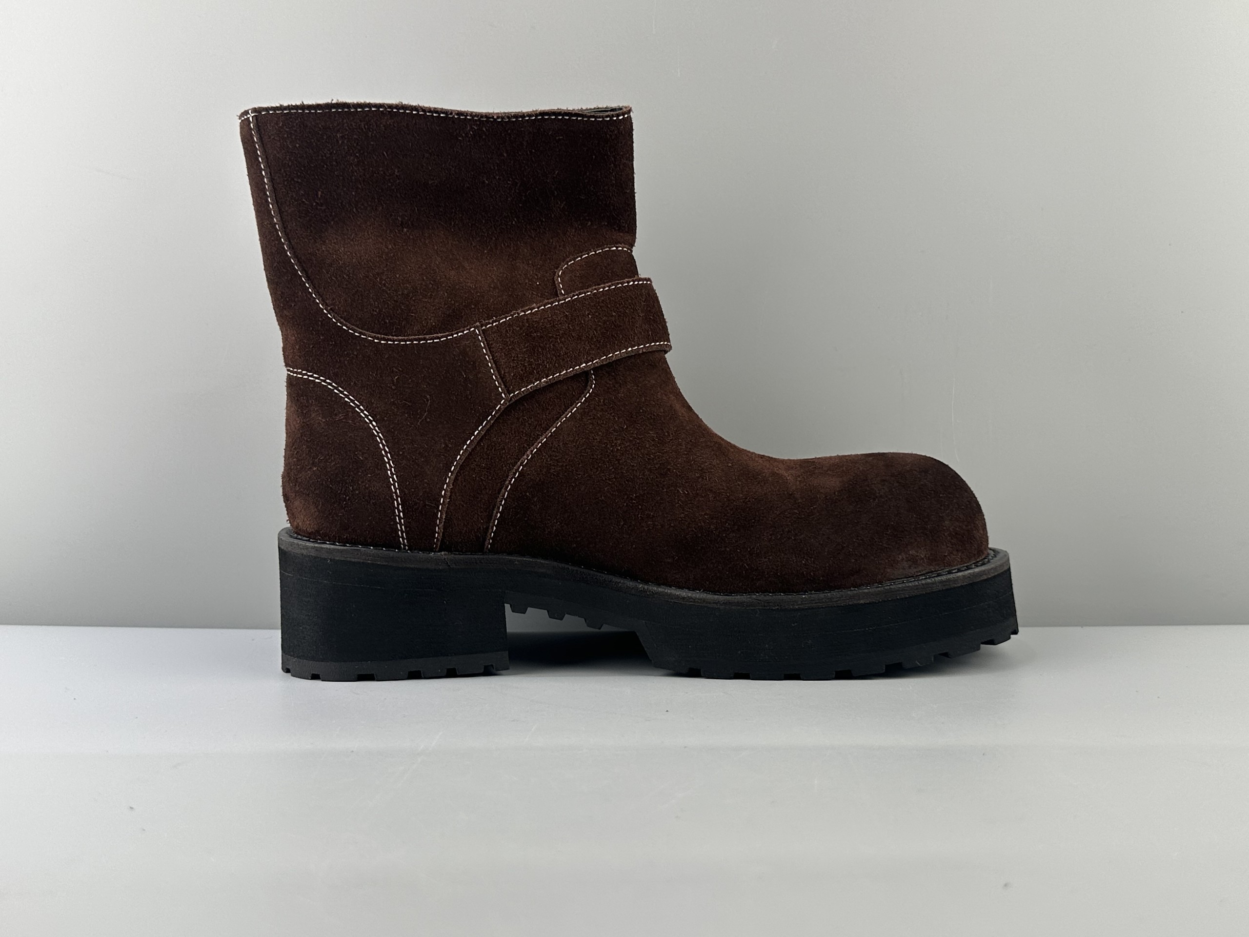Balenciaga Venom cow suede round toe buckle high boots venom boots Size: 39 40 41 42 43 44 45 - Image 3