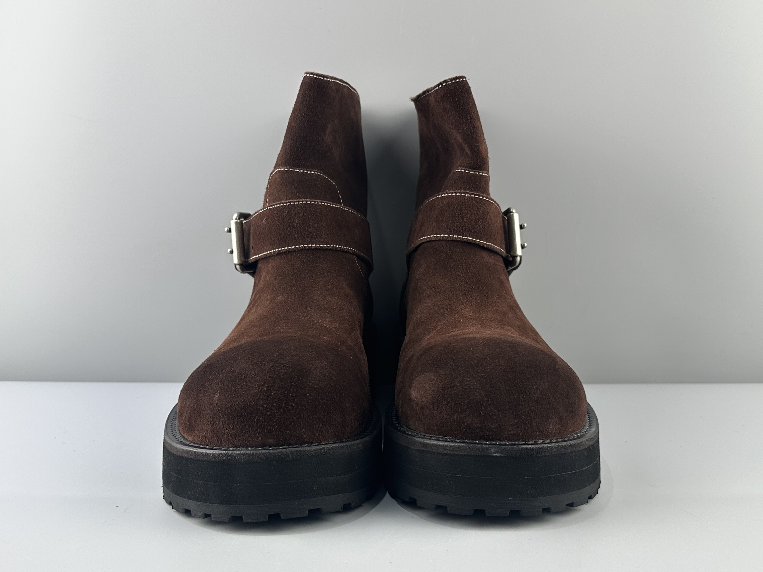 Balenciaga Venom cow suede round toe buckle high boots venom boots Size: 39 40 41 42 43 44 45 - Image 7