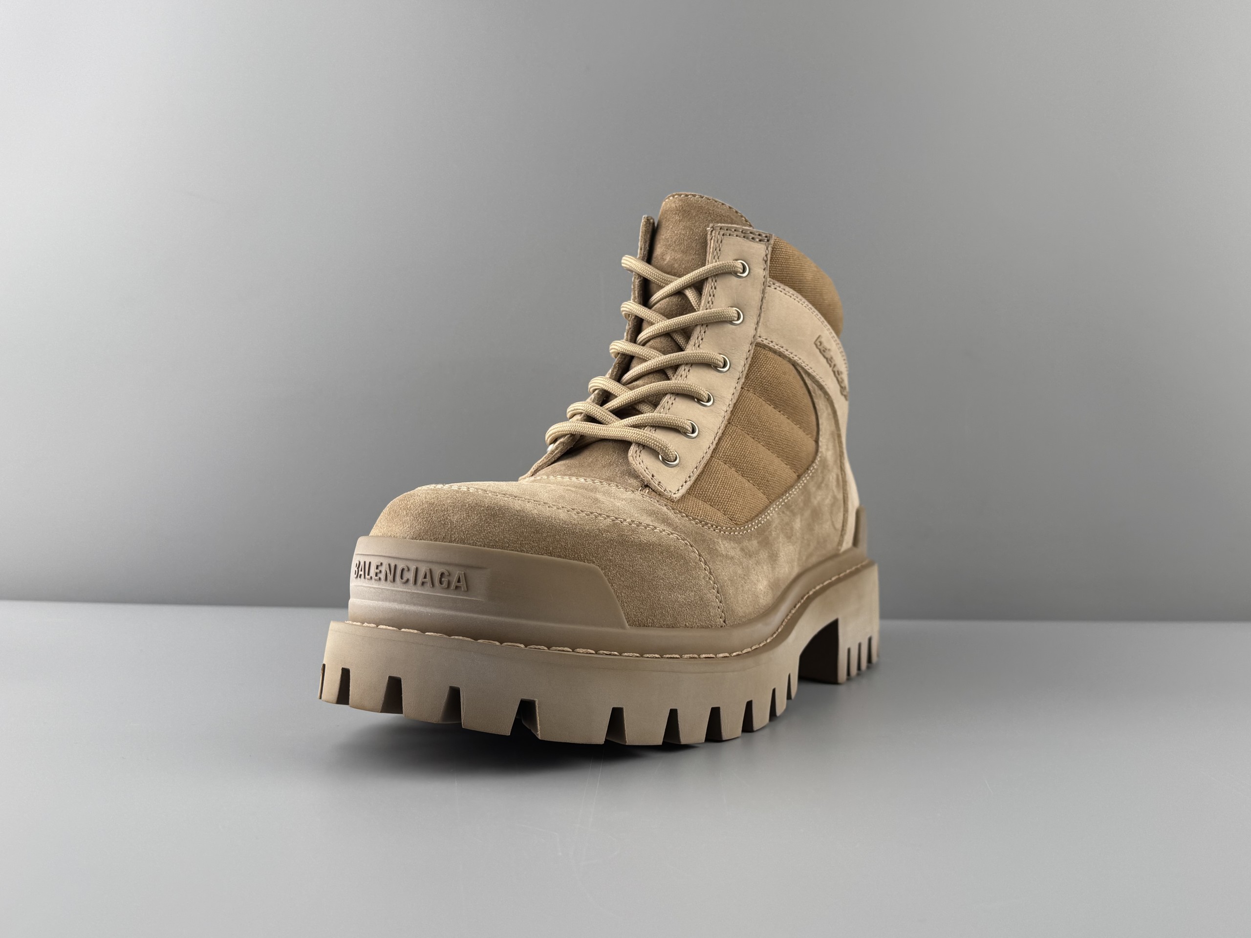 Balenciaga Balenciaga Combat Strike Round Toe Lace-Up Short Martin Boots Men's Size: 39/46 Large Size Customization Non-returnable - Image 2