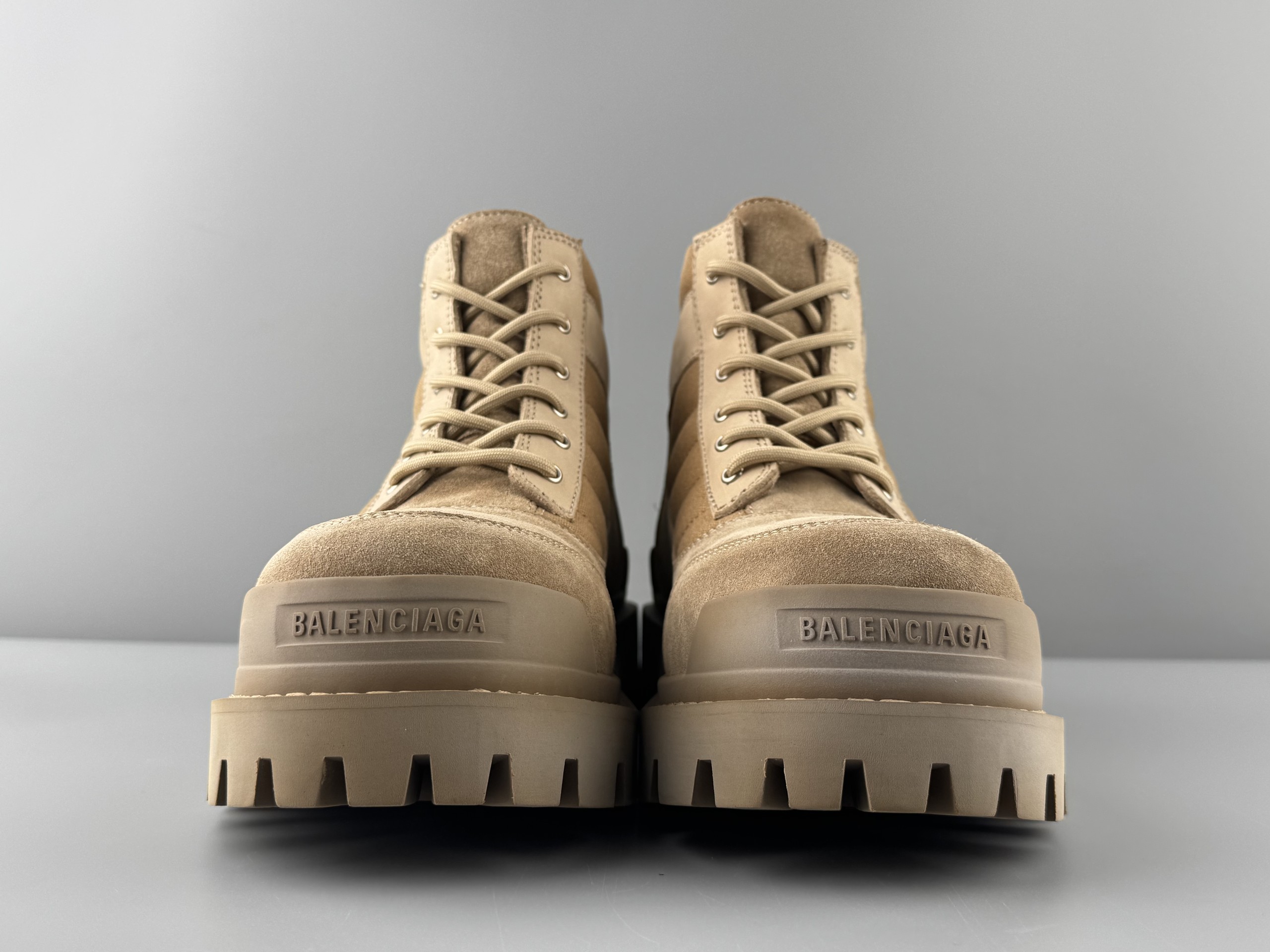 Balenciaga Balenciaga Combat Strike Round Toe Lace-Up Short Martin Boots Men's Size: 39/46 Large Size Customization Non-returnable - Image 6