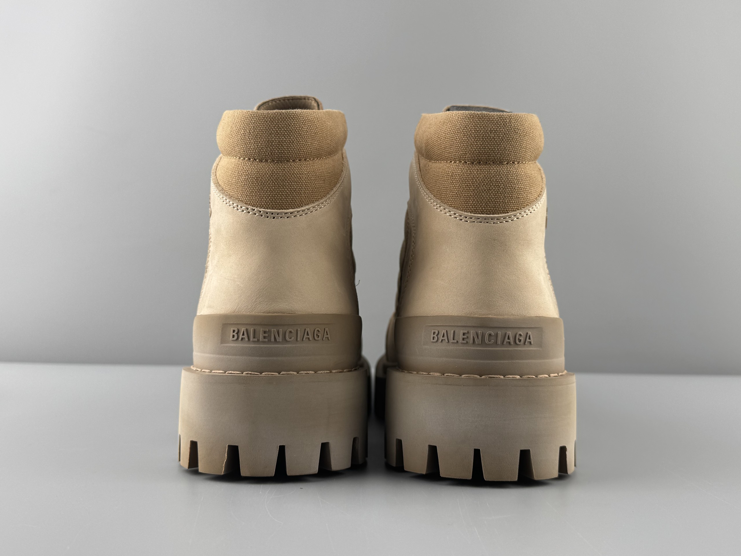 Balenciaga Balenciaga Combat Strike Round Toe Lace-Up Short Martin Boots Men's Size: 39/46 Large Size Customization Non-returnable - Image 7