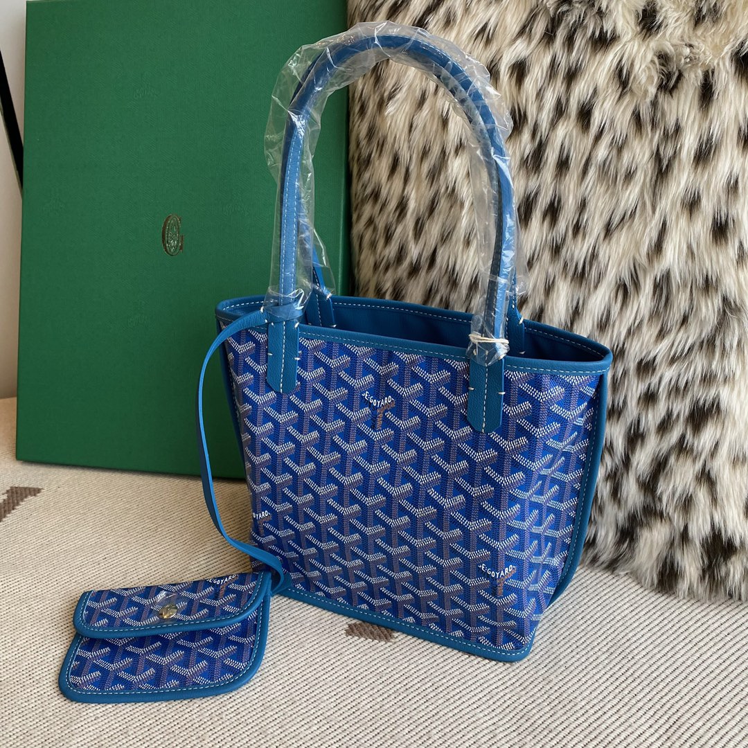 🤩Goyard classic vegetable basket anjou mini tote double-sided shopping bag tote double-sided bag shoulder handbag Size: 20.5X9X20cm~ I can’t think of any brand with more taste than Goya! Multiple colors to choose from, classic colors, canvas fabric with fragrance, exquisite workmanship ☺️ Comes with a full set of packaging at the counter, the first choice for gift giving ✨ Style No - Image 3