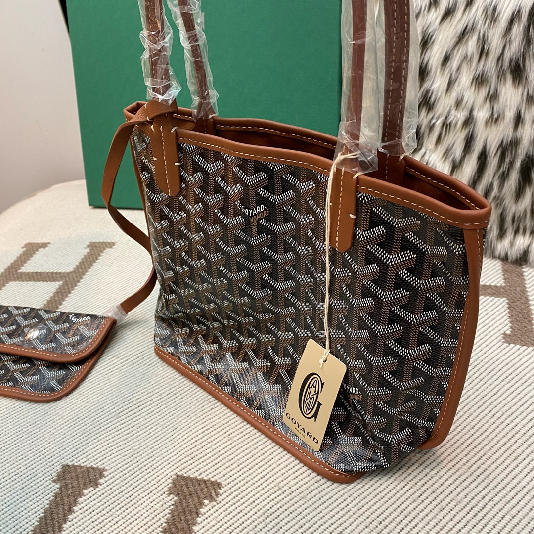 🤩Goyard classic vegetable basket anjou mini tote double-sided shopping bag tote double-sided bag shoulder handbag Size: 20.5X9X20cm~ I can’t think of any brand with more taste than Goya! Multiple colors to choose from, classic colors, canvas fabric with fragrance, exquisite workmanship ☺️ Comes with a full set of packaging at the counter, the first choice for gift giving ✨ Style No - Image 3
