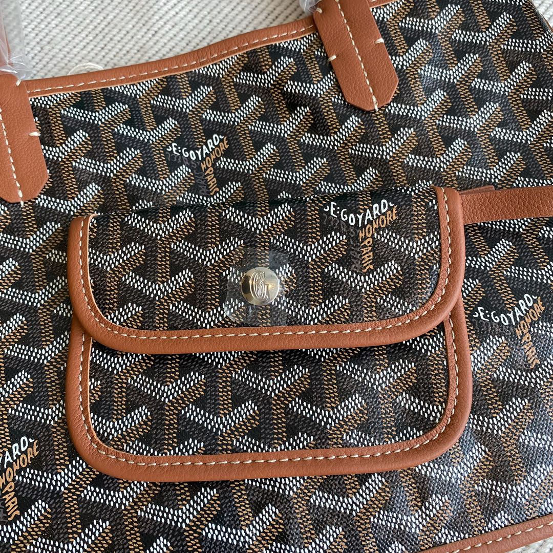 🤩Goyard classic vegetable basket anjou mini tote double-sided shopping bag tote double-sided bag shoulder handbag Size: 20.5X9X20cm~ I can’t think of any brand with more taste than Goya! Multiple colors to choose from, classic colors, canvas fabric with fragrance, exquisite workmanship ☺️ Comes with a full set of packaging at the counter, the first choice for gift giving ✨ Style No - Image 12