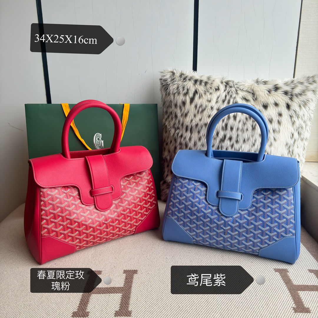 Spring and summer limited edition flower style ~ Goyard Goya counter latest version upgraded version new color 🤩 Saigon Gongmu Available in two unique GOYARDINE canvas colors inspired by the vibrant hues of linen flowers: Iris Purple and Rose Pink - Image 13