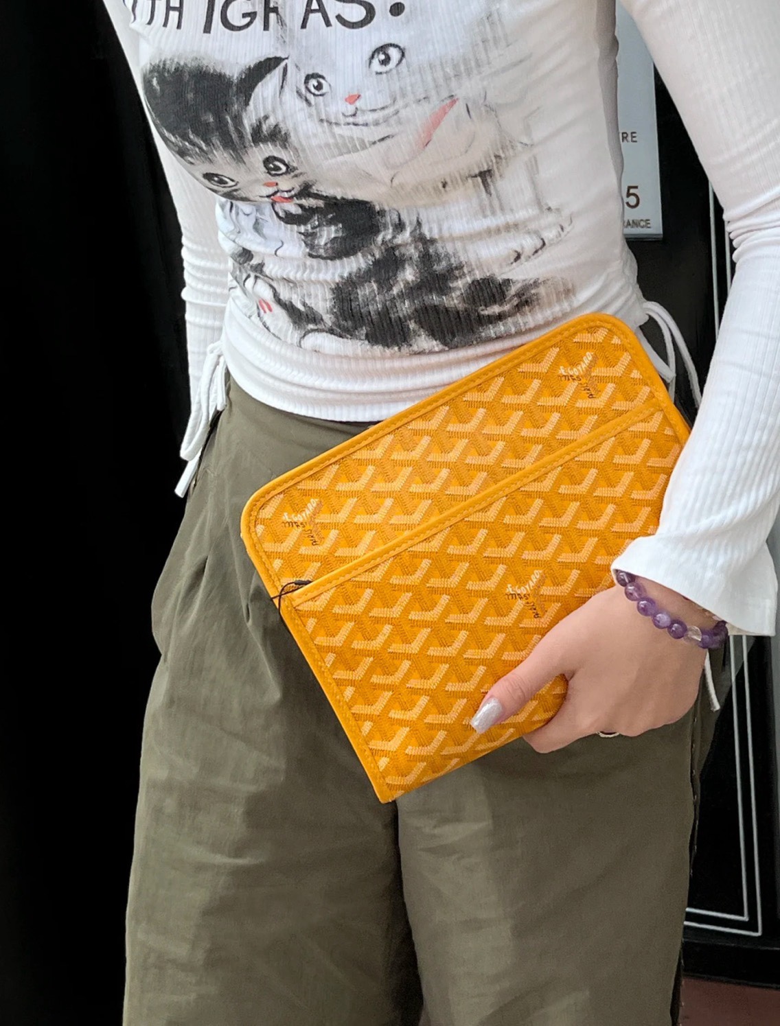 Goyard Goya clutch bag toiletry bag There is also a small zipper bag on the front that can hold some small odds and ends - Image 12