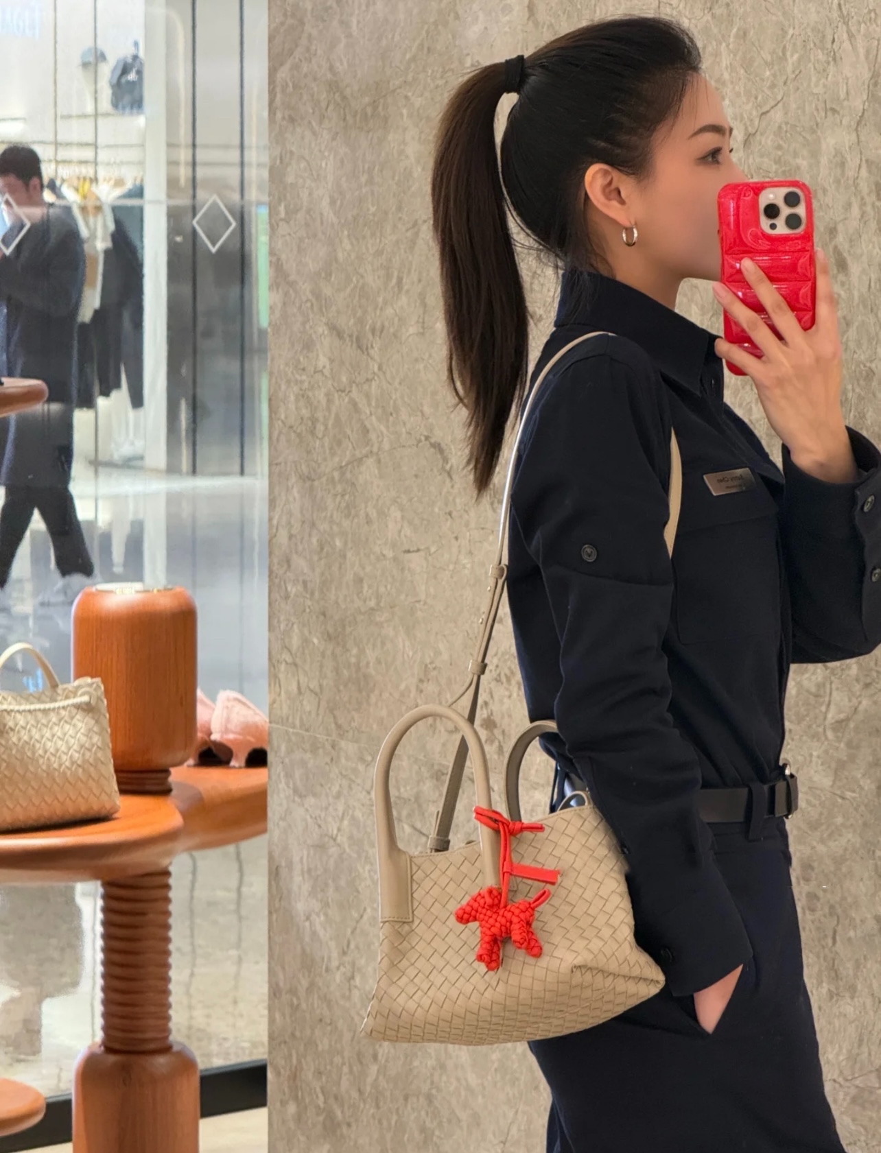 B.V. π Early Spring 2025 Pinacoteca Tote β Small The newly introduced Pinacoteca tote features a reversible double-sided design. One side is crafted from classic Intrecciato woven calf leather, while the other side is finished in soft, refined suede. - Image 18