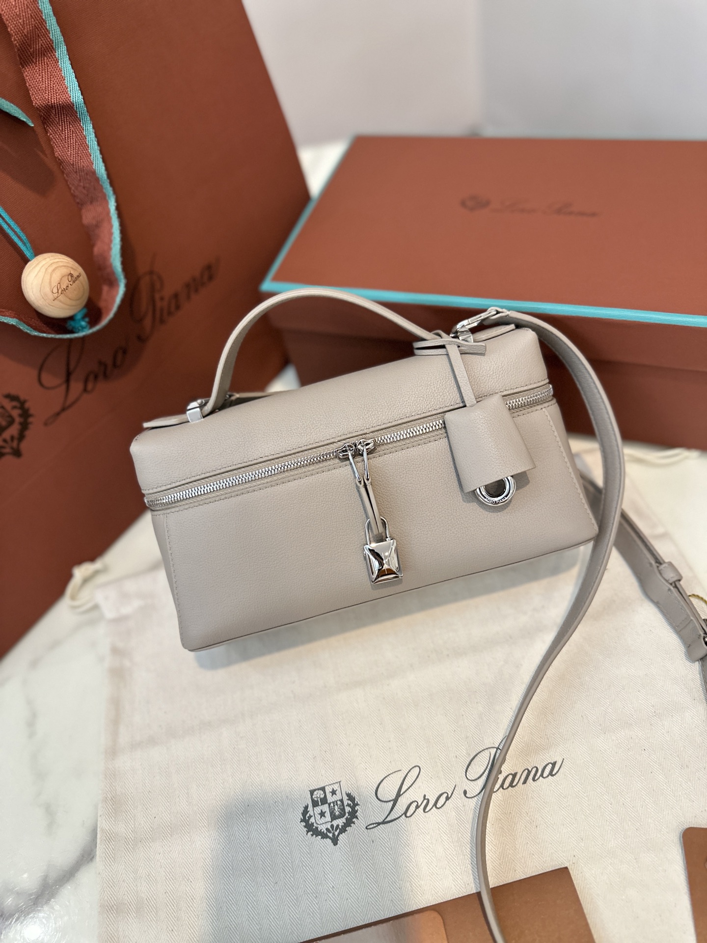 Extra bag L23 small palm print dove gray - Image 2
