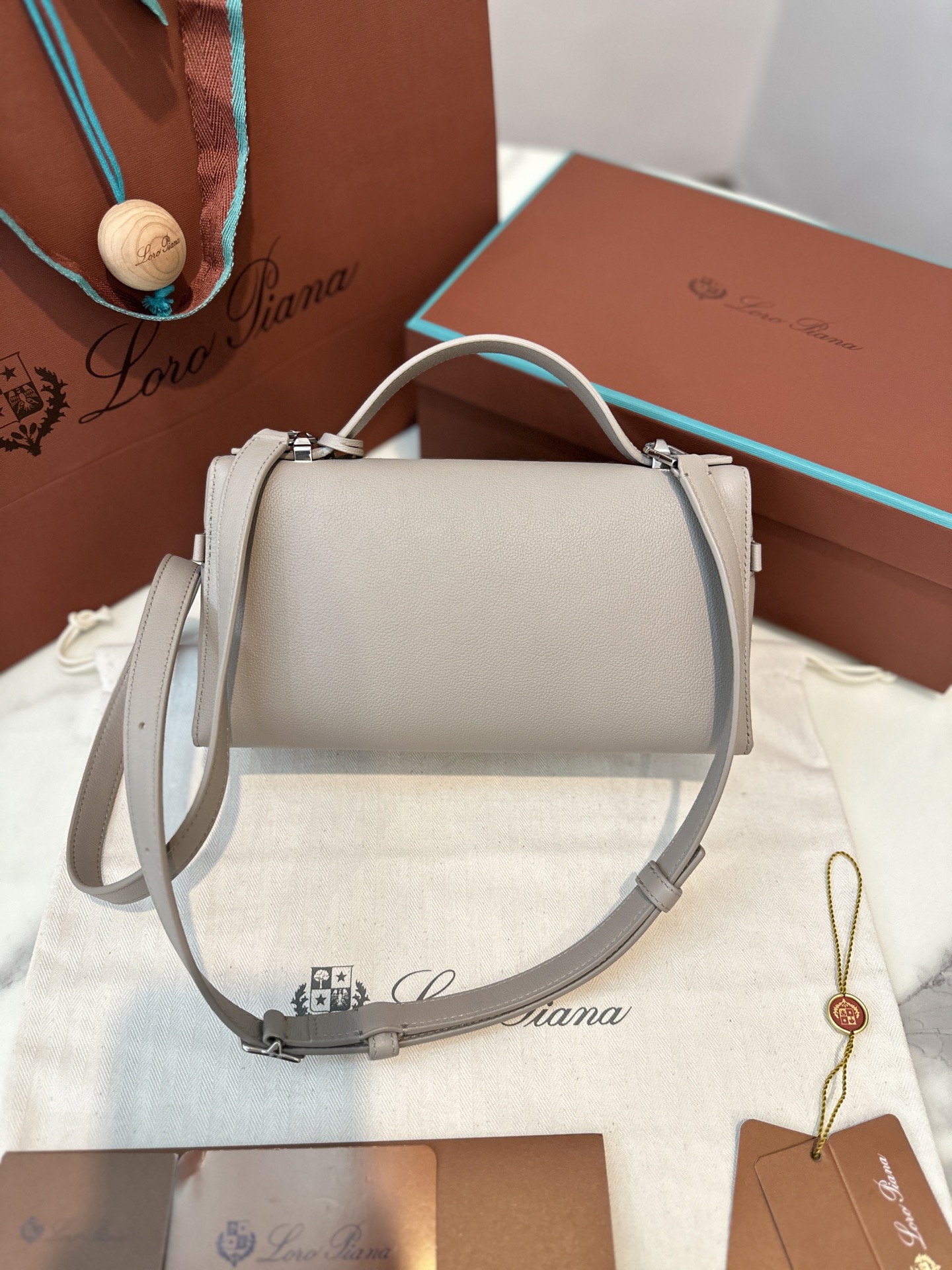 Extra bag L23 small palm print dove gray - Image 5