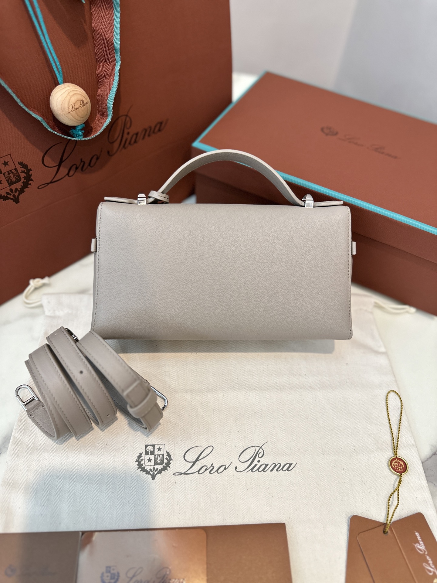 Extra bag L23 small palm print dove gray - Image 6