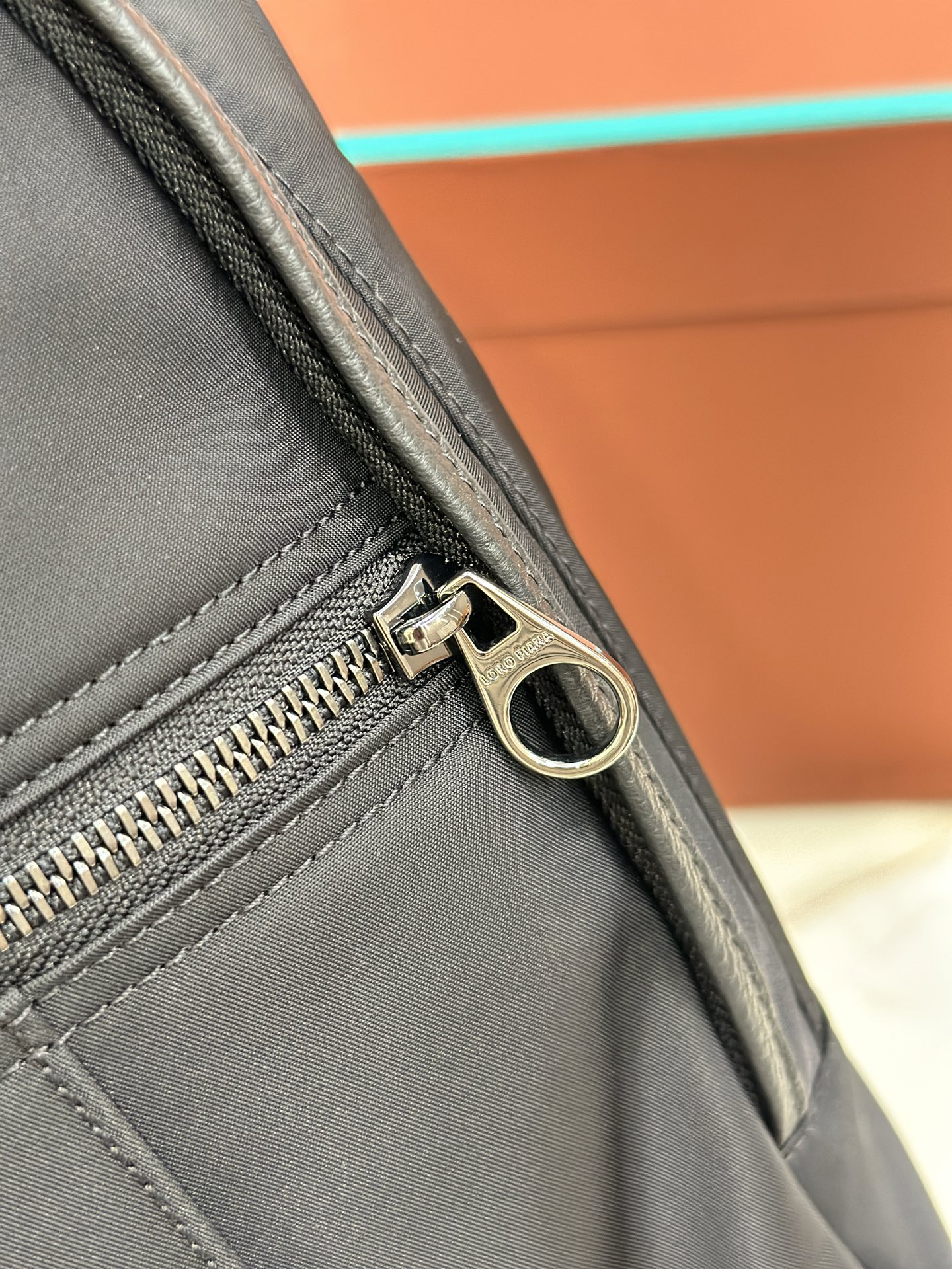 Pioneer Medium Backpack black Dual compartments: zip pocket, open pocket and pen holder in one compartment; laptop organizer in the other Two-way zipper Size: 27*42*20 Material: canvas with cow leather - Image 4