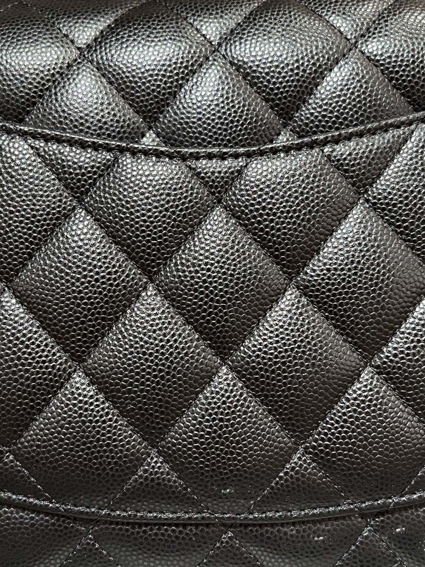 CF original fine-grained caviar 25.5CM black silver buckle - Image 3