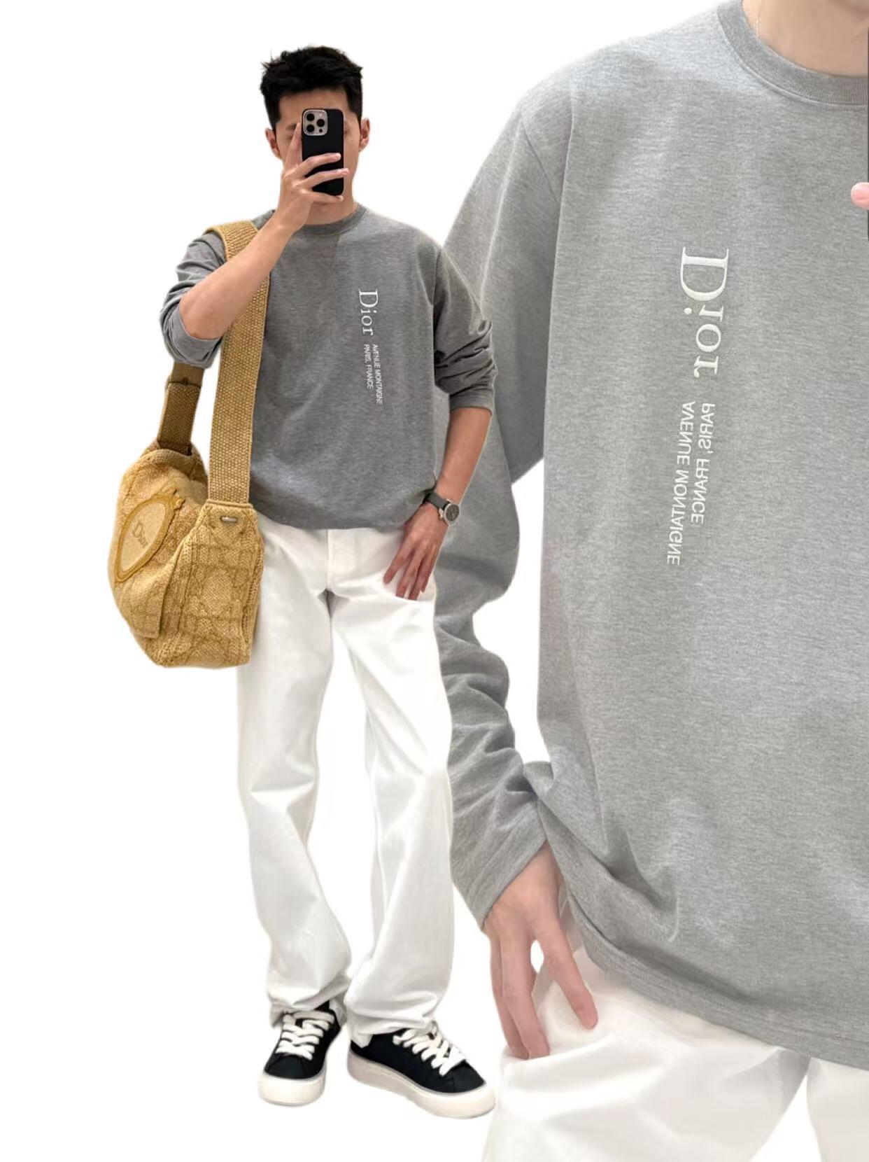 Dr Montaigne embroidery crew neck long sleeves Cotton jersey fabric, long sleeves made of 15-count special woven compact cotton, weight 230g/m²; with 32-count 1×1 rib, 340g/m² - Image 15