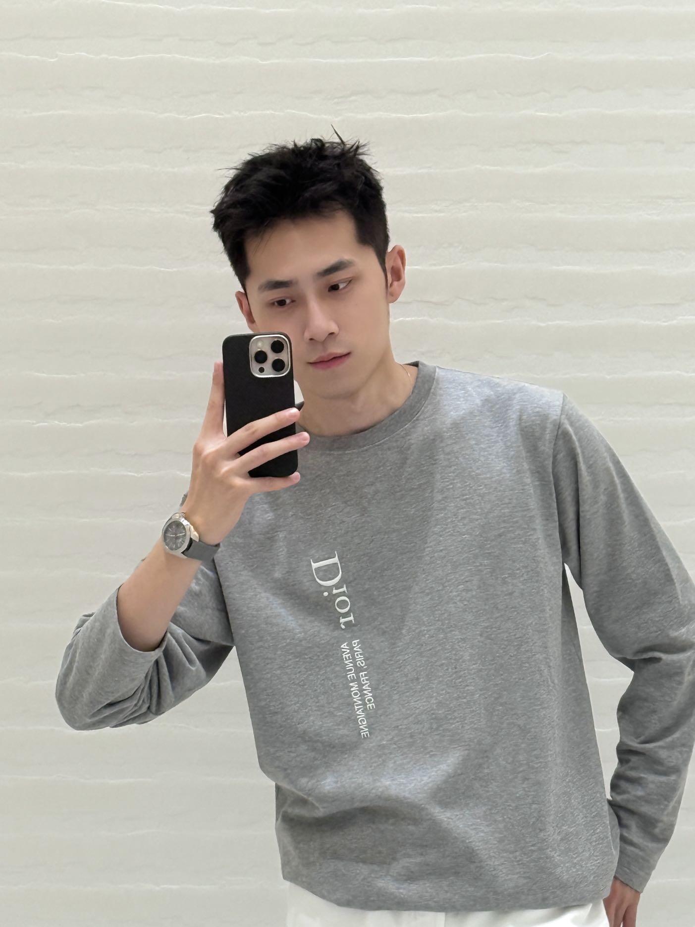 Dr Montaigne embroidery crew neck long sleeves Cotton jersey fabric, long sleeves made of 15-count special woven compact cotton, weight 230g/m²; with 32-count 1×1 rib, 340g/m² - Image 14