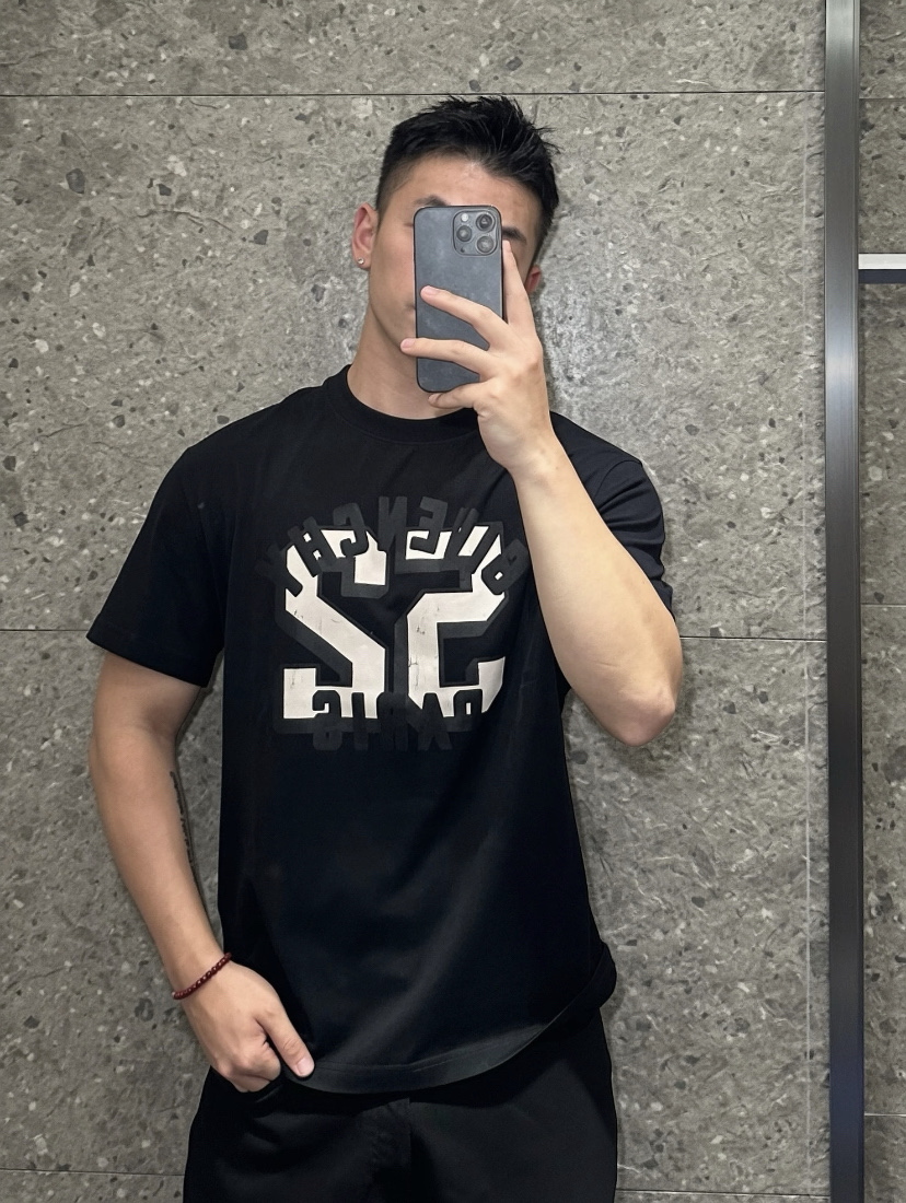 New autumn and winter heavy 400g short sleeves Givenchy Givenchy 26ss Vibrant 52 printed short-sleeved T-shirt Fabric: Made of high-definition super-heavy-weight cotton double-yarn compact Xinjiang cotton, weight 400g, with 2*2 Solona rib 420g, clean cloth surface, clear cloth texture, tight feel, stiff, high color fastness, no deformation, no discoloration, custom hardware, threads, accessories, alignment, same style for men and women -Color: black white yellow -Size: XS S M L XL - Image 11