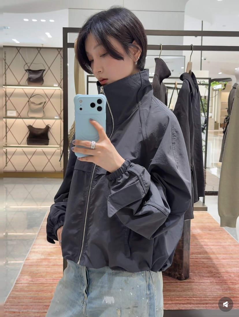 Acne Studios 26FW1996 series short stand collar nylon jacket Fabric: Lightweight nylon woven fabric with a slightly wrinkled texture, lightweight and wind-resistant 1 - Image 19