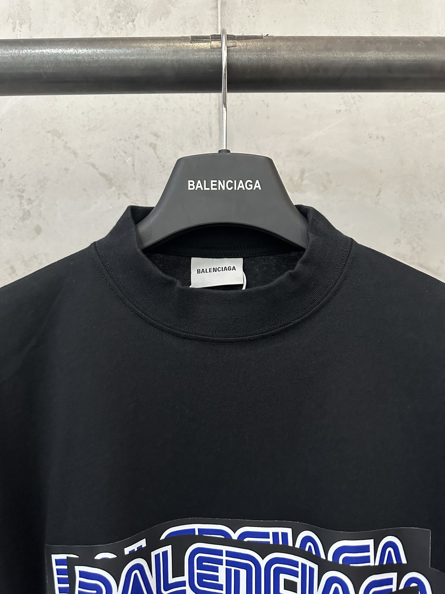 Balenciaga Balenciaga 26ss SEGA Sega co-branded offset overprint logo long-sleeved T-shirt Fabric: Made of double yarn retro plain knitted fabric 320g, with 32S double yarn 1*1 thread, custom hardware, thread, accessories, plate alignment, same style for men and women -Color: black -Size: XS S M L - Image 5