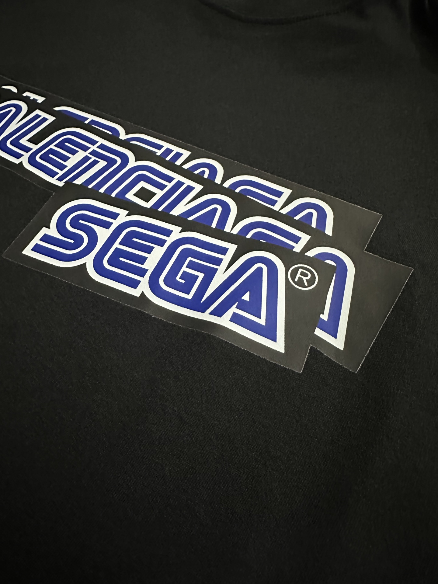 Balenciaga Balenciaga 26ss SEGA Sega co-branded offset overprint logo long-sleeved T-shirt Fabric: Made of double yarn retro plain knitted fabric 320g, with 32S double yarn 1*1 thread, custom hardware, thread, accessories, plate alignment, same style for men and women -Color: black -Size: XS S M L - Image 11