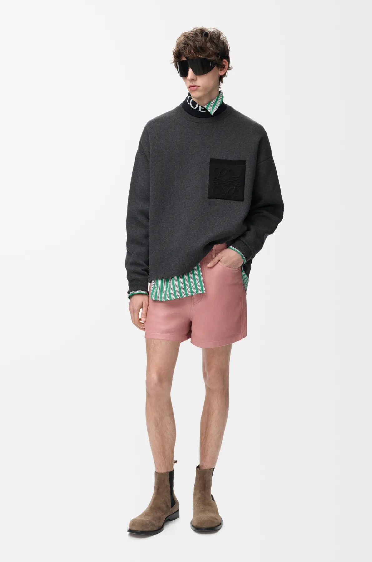 LOEWE ss26 pocket embossed logo sweater Fabric: Cotton blended wool, 70% cotton, 15% wool, 10% viscose - Image 13
