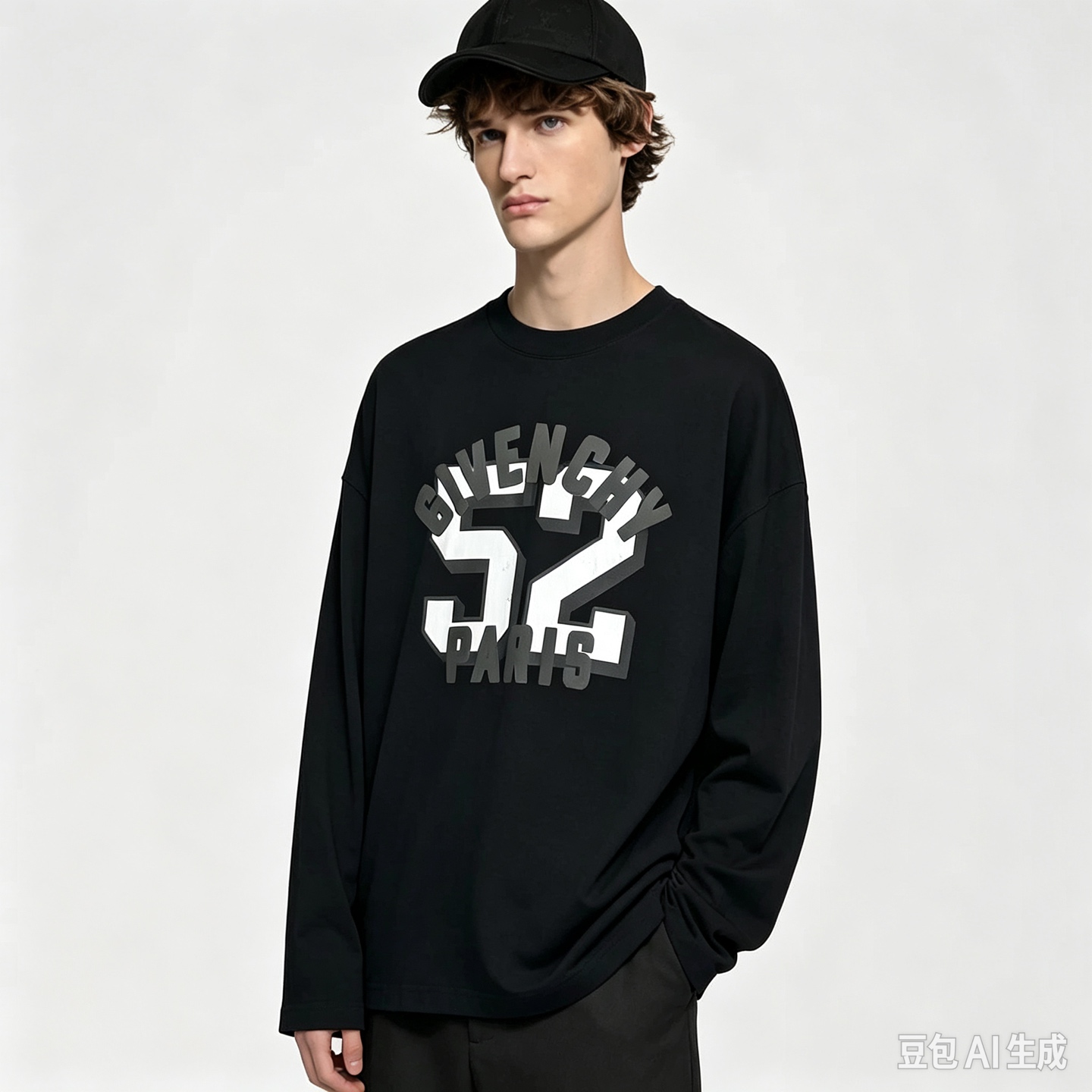 Givenchy 26ss Vibrant 52 printed long-sleeved T-shirt Fabric: High-definition super-heavyweight cotton with double yarns and tight Xinjiang cotton - Image 11