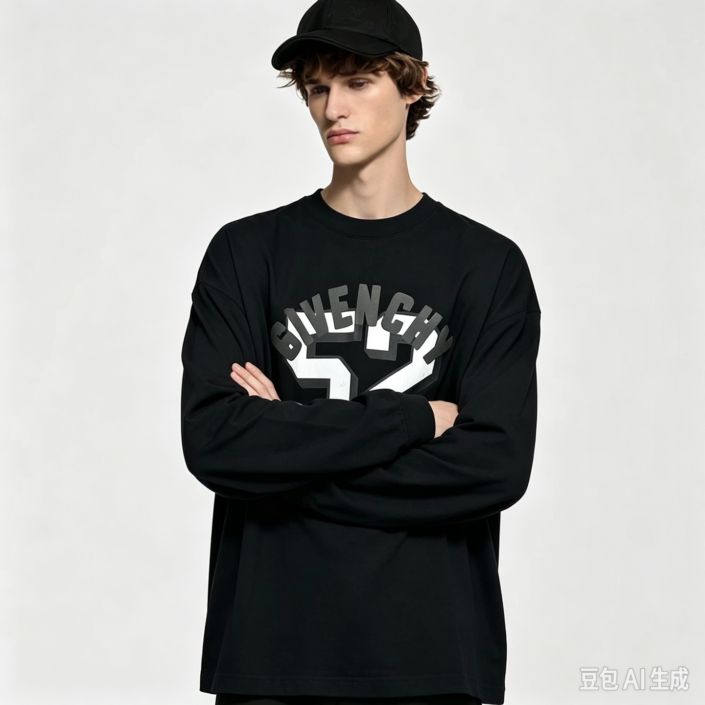 Givenchy 26ss Vibrant 52 printed long-sleeved T-shirt Fabric: High-definition super-heavyweight cotton with double yarns and tight Xinjiang cotton - Image 12