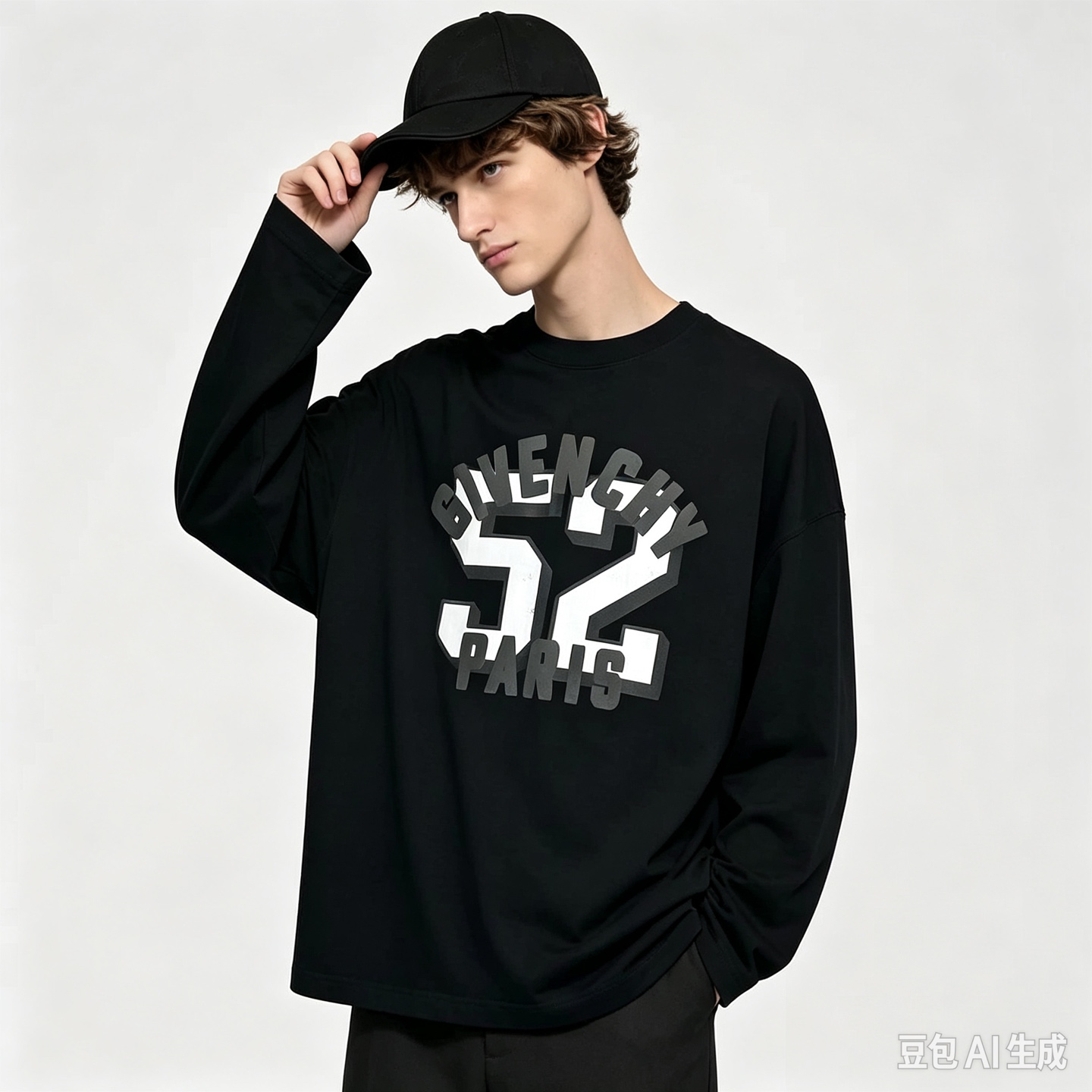 Givenchy 26ss Vibrant 52 printed long-sleeved T-shirt Fabric: High-definition super-heavyweight cotton with double yarns and tight Xinjiang cotton - Image 13
