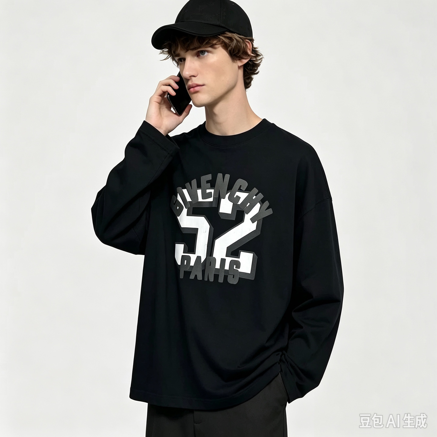 Givenchy 26ss Vibrant 52 printed long-sleeved T-shirt Fabric: High-definition super-heavyweight cotton with double yarns and tight Xinjiang cotton - Image 15