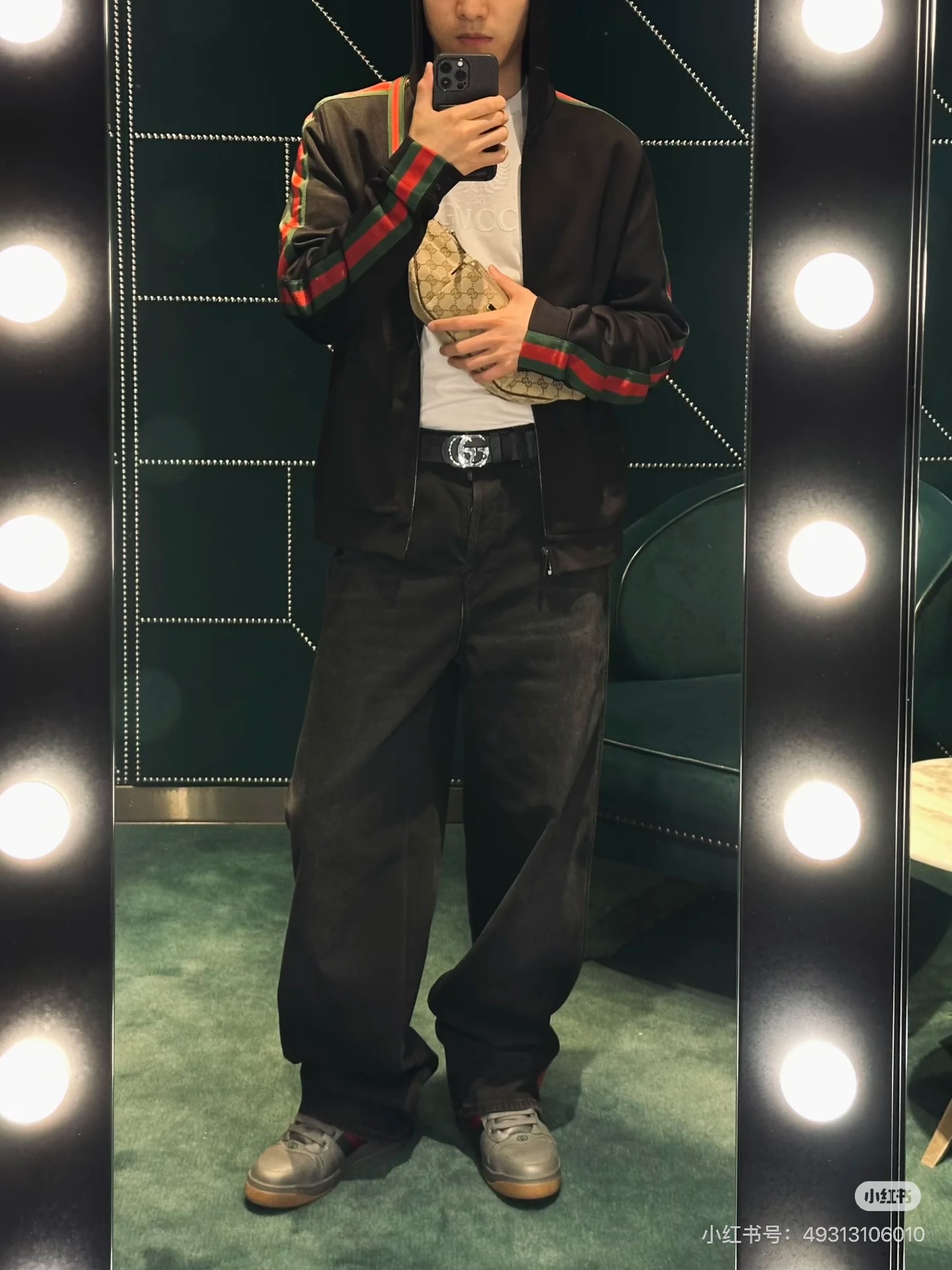 Gucc*/Gucci SS26 washed black side webbing straight jeans Made from heavy denim fabric, the hardness and drape are comparable to the original version - Image 20