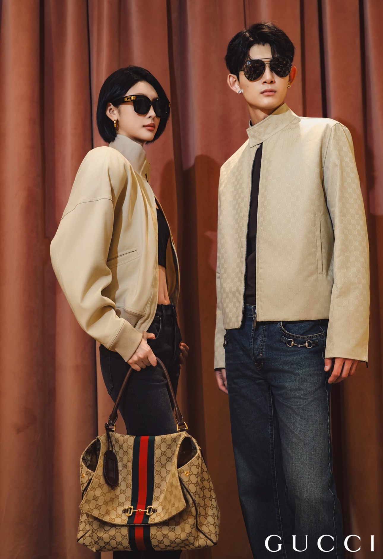 Gucc*/Gucci SS26 GG all-over printed dark pattern jacquard suit trousers A full set of custom-woven dark-grain jacquard fabrics, specifically custom-woven dark-grain jacquard - Image 14