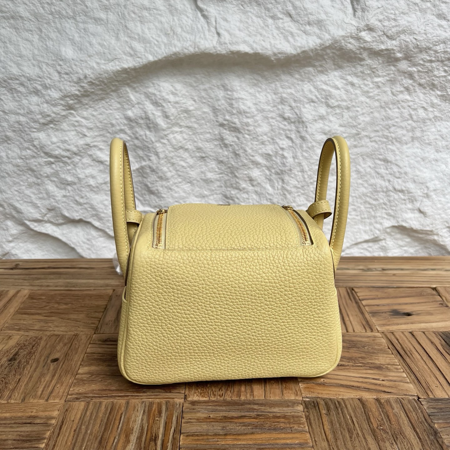 MiniLindy 19cm Clemence original imported tc large cowhide leather Color: 1Z chick yellow Fully handmade wax stitching Gold buckle customized✈️ - Image 11