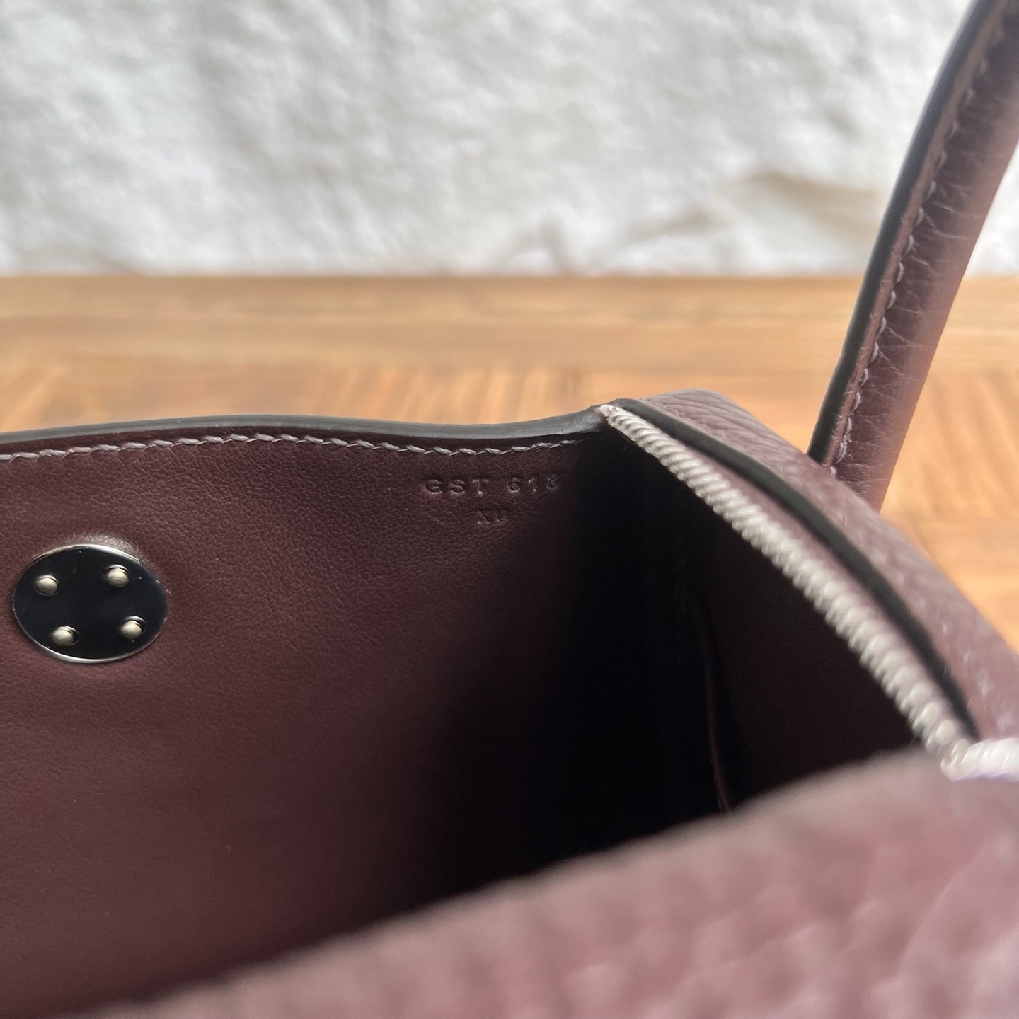 Spot Mini Lindy 19cm Clemence original imported tc large cowhide Color: 0G saddle red Rouge Sellier Fully handmade wax stitching Silver buckle Stock - Image 8