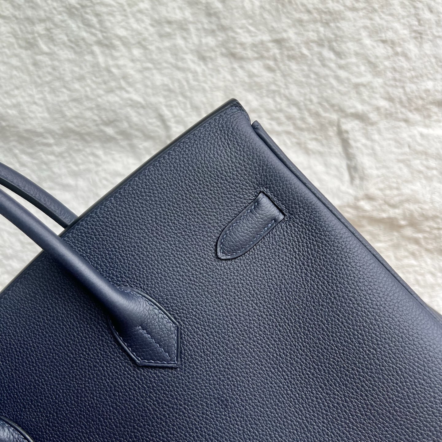 Birkin 35cm Togo original imported German calfskin Color: 2Z midnight blue Fully handmade wax stitching Gold buckle customized✈️ - Image 5