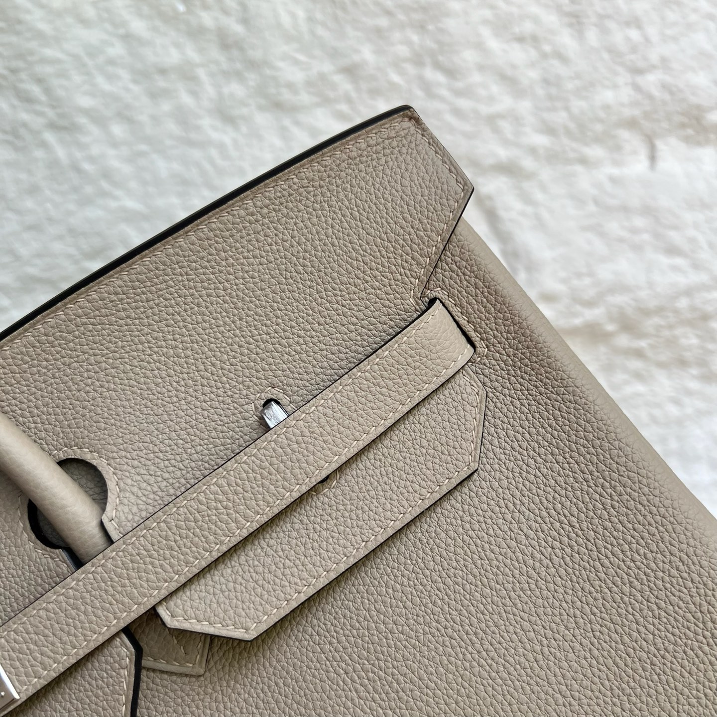 Birkin 40cm Togo original imported German calfskin Color: Ck81 turtle dove gray Fully handmade wax stitching Silver buckle customized✈️ - Image 2