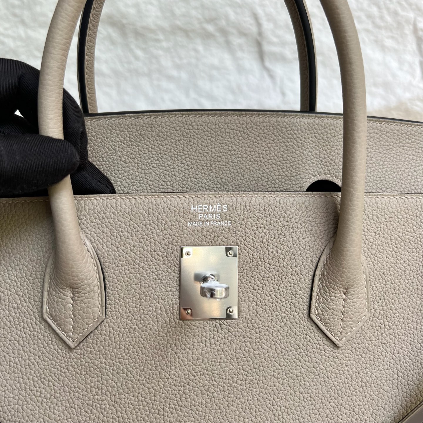 Birkin 40cm Togo original imported German calfskin Color: Ck81 turtle dove gray Fully handmade wax stitching Silver buckle customized✈️ - Image 8