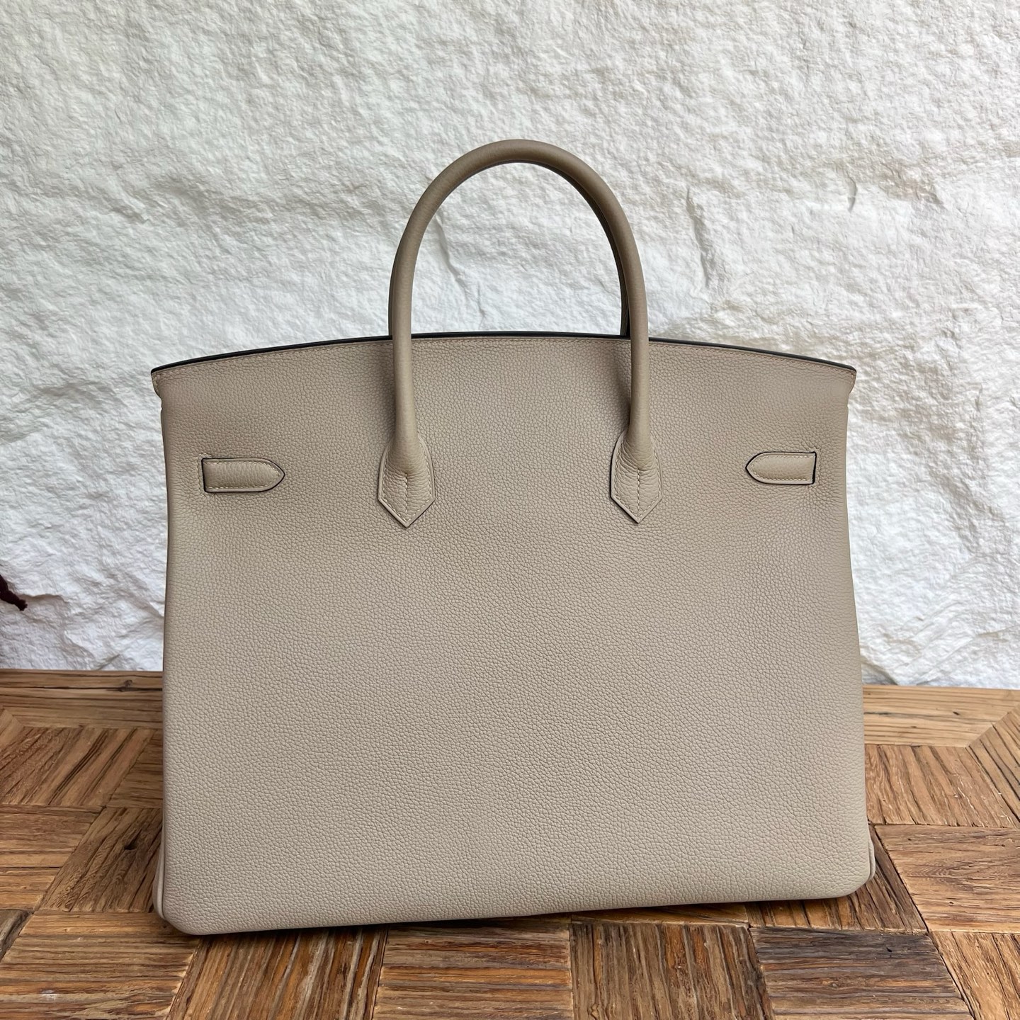 Birkin 40cm Togo original imported German calfskin Color: Ck81 turtle dove gray Fully handmade wax stitching Silver buckle customized✈️ - Image 12