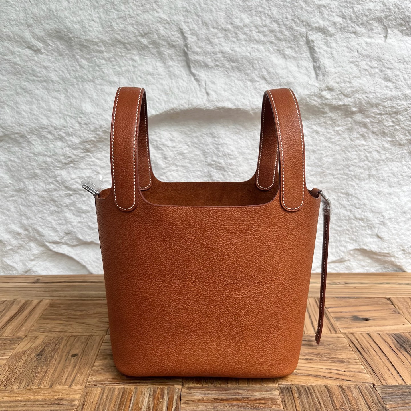 Picotin 18cm Barenia imported grain saddle leather Color: Ck37 golden brown Gold Fully handmade wax thread sewing Phw customized✈️