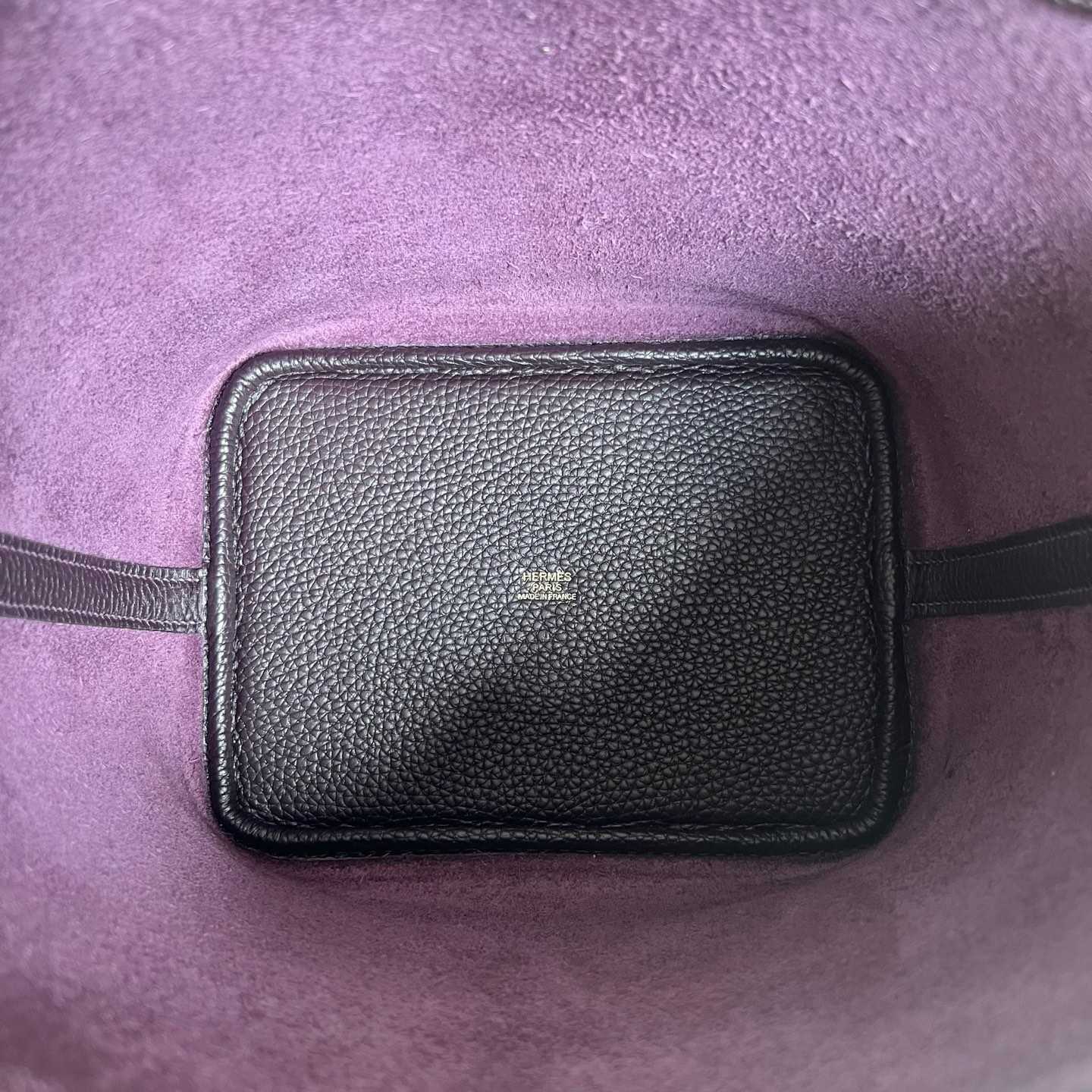 Picotin 18cm Barenia imported grain saddle leather Color: Ck59 grape purple, fully handmade wax thread sewing Gold buckle customized✈️ - Image 6